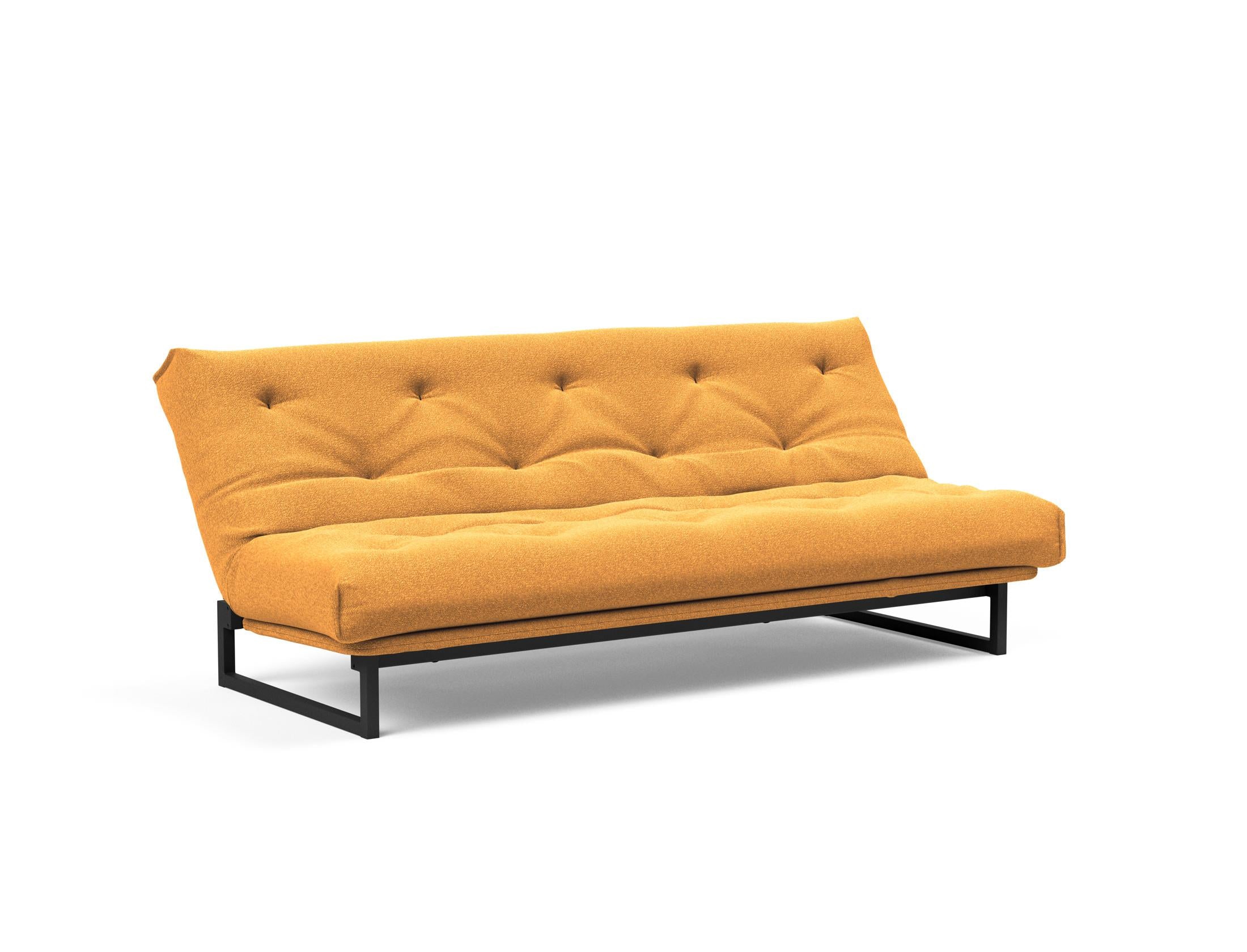 Fraction 120 Bettsofa Nordic: Stilvolles Schlafsofa mit weichem Soft Spring Bezug, ideal für gemütliche Nächte und zeitgemäße Einrichtung.