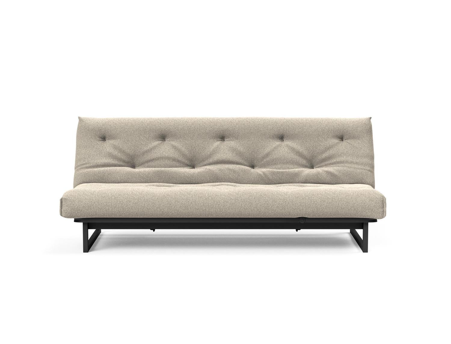 Fraction 120 Bettsofa Nordic Soft Spring: modernes skandinavisches Design, ideal für kompakte Räume, bietet hohen Sitzkomfort und eine praktische Schlafgelegenheit.