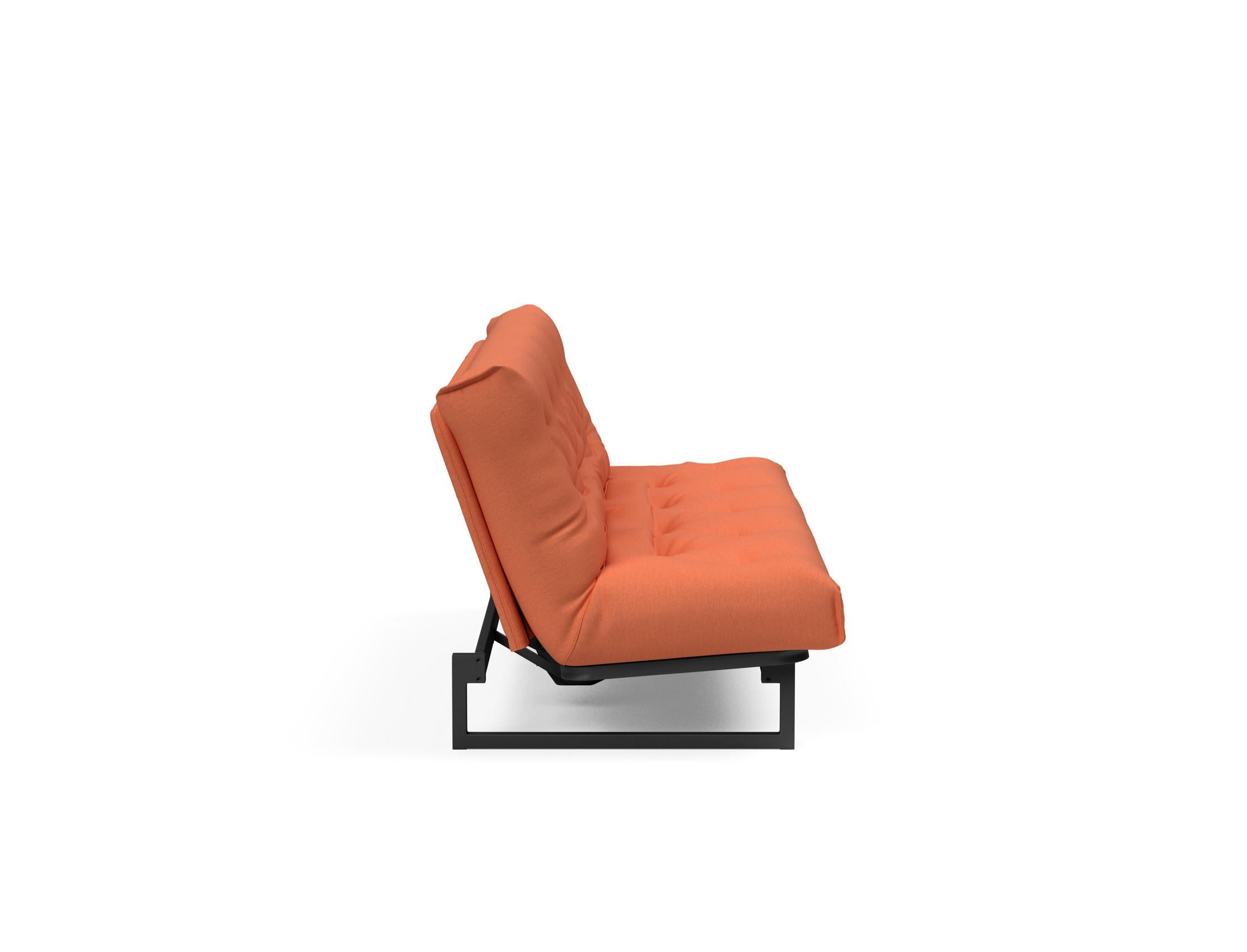 Fraction 120 Bettsofa Nordic: Elegantes, flexibles Sofa mit verstellbarer Rückenlehne und hochwertiger Soft Spring-Matratze. Ideal für Übernachtungen!