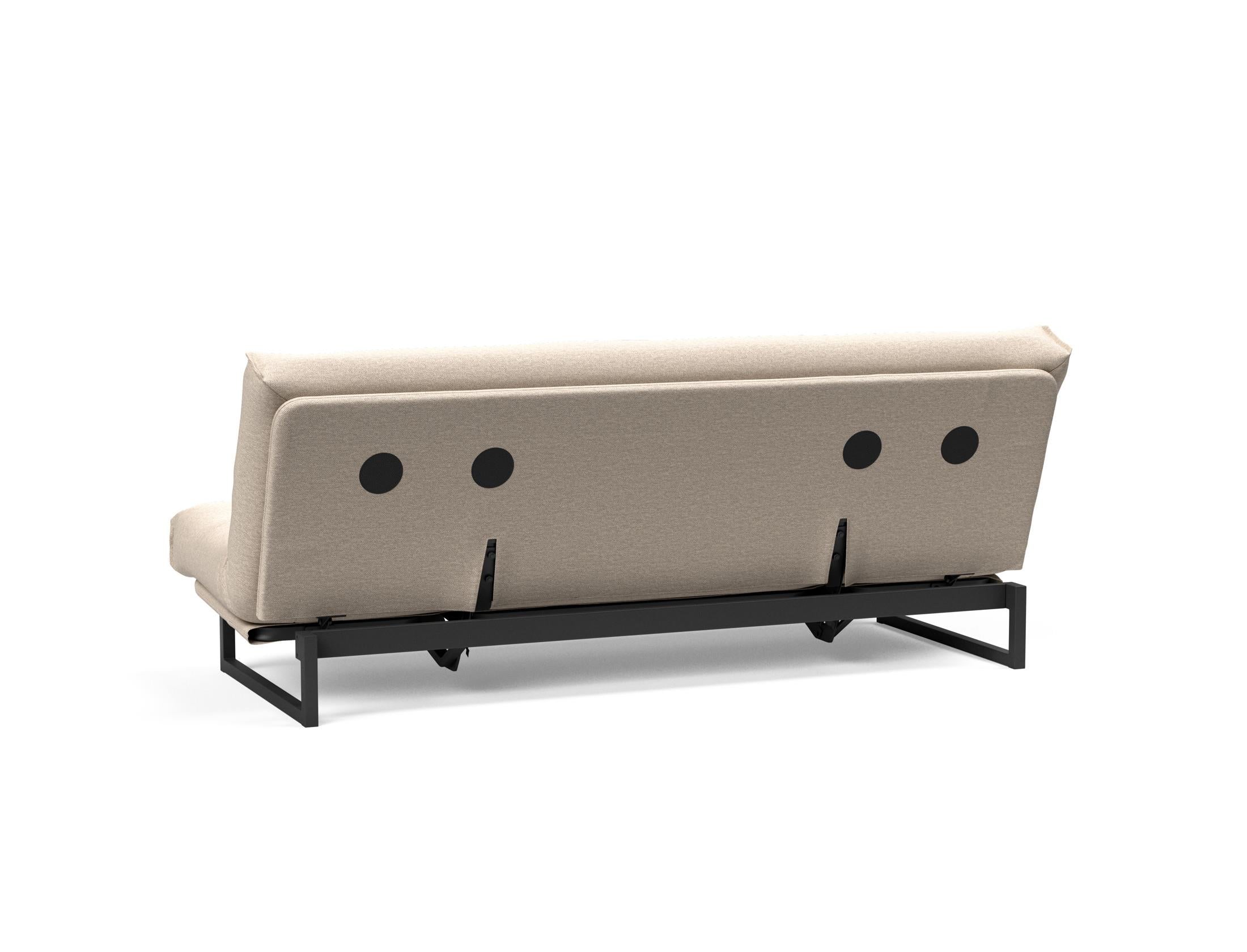 Fraction 120 Bettsofa Nordic: Elegantes Schlafsofa mit hochwertigem Soft Spring Bezug, perfekt für entspannte Nächte und modernes Wohndesign.