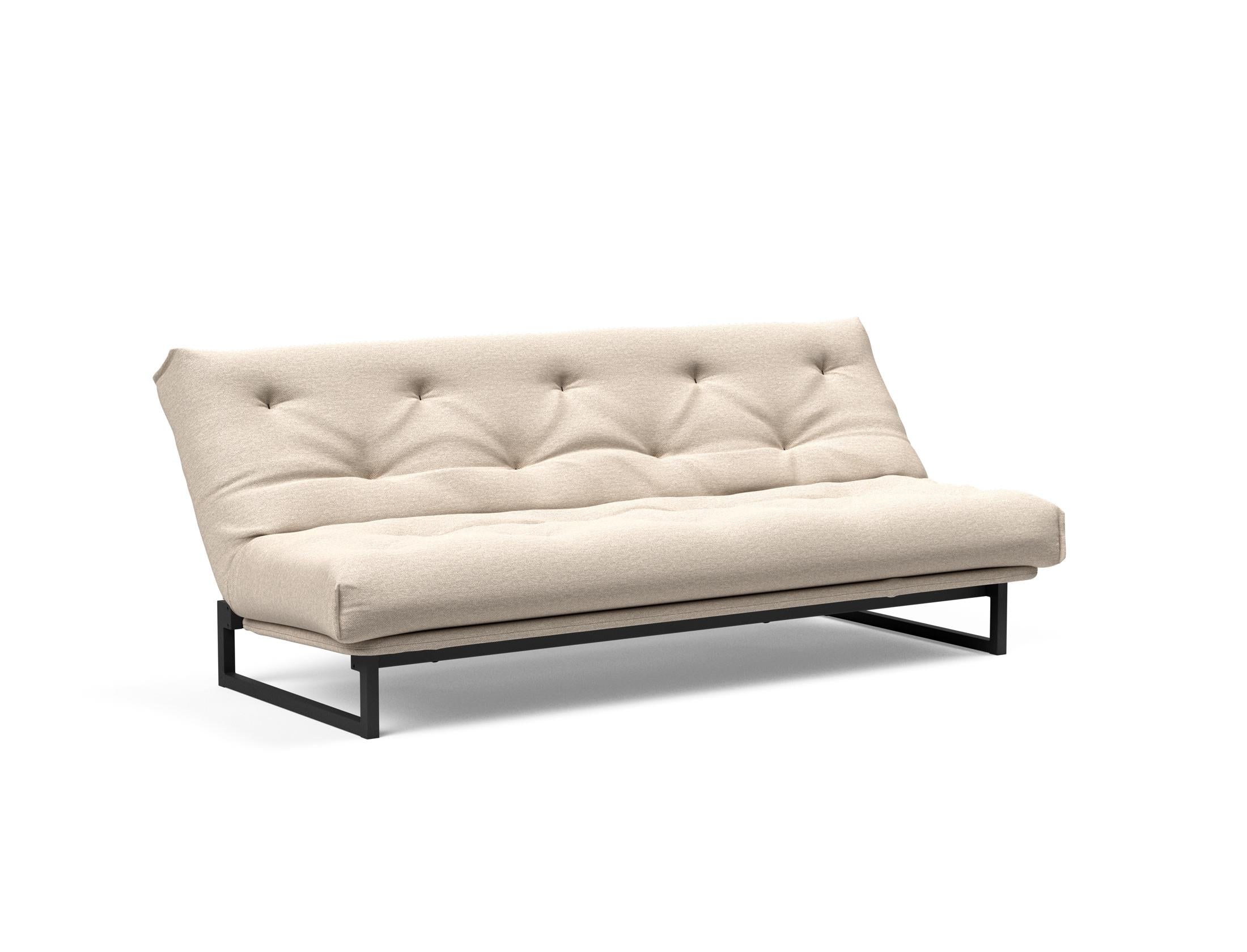 Fraction 120 Bettsofa Nordic: Stilvolles Schlafsofa mit weichem Soft Spring Bezug, ideal für gemütliche Nächte und zeitgemäße Einrichtung.