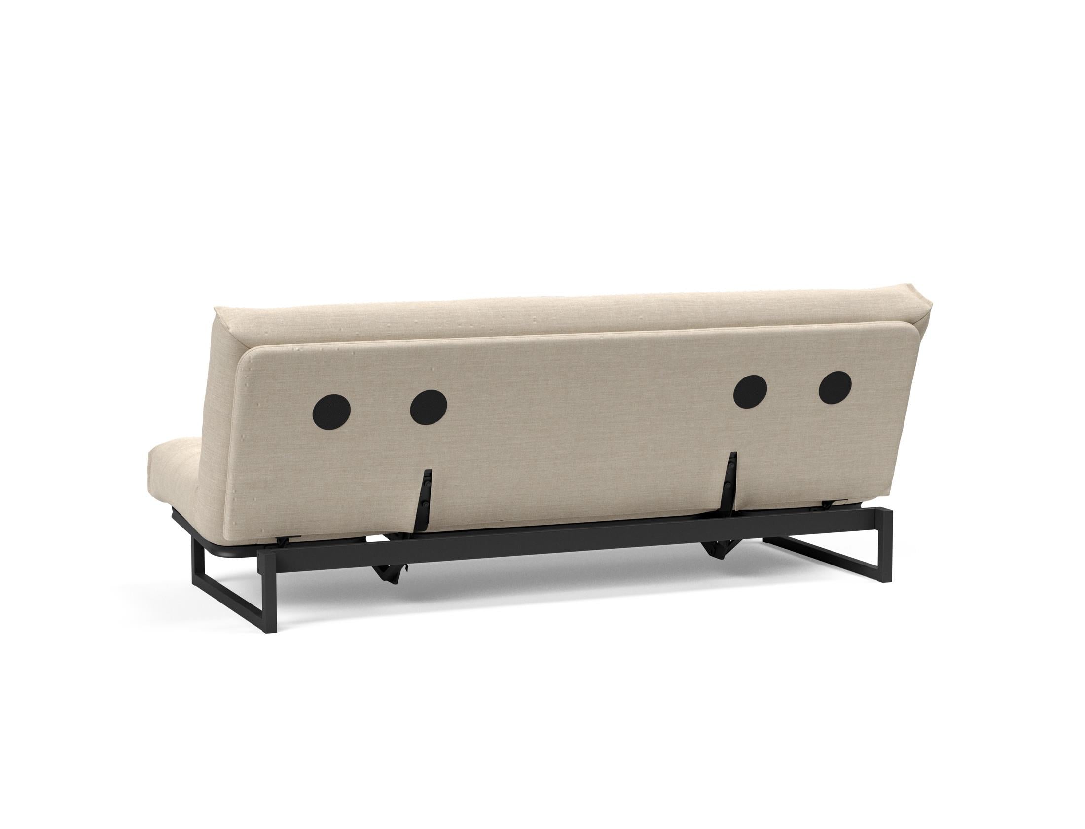 Fraction 120 Bettsofa Nordic Soft Spring: stilvolles skandinavisches Sofa, perfekt für kleine Wohnungen, vereint Komfort und Funktionalität für entspannte Nächte.