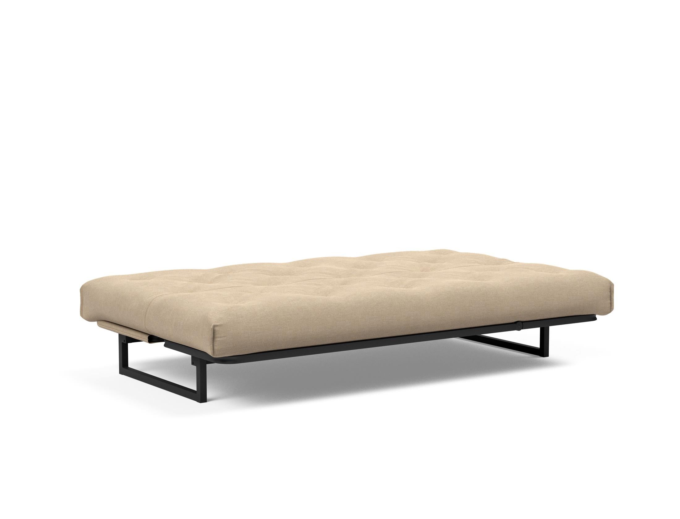 Fraction 120 Bettsofa Nordic Soft Spring: modernes skandinavisches Design, ideal für kompakte Räume, bietet hohen Sitzkomfort und eine praktische Schlafgelegenheit.