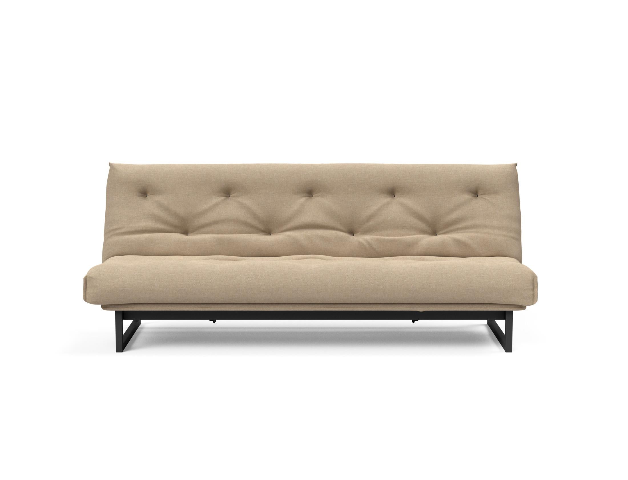 Fraction 120 Bettsofa Nordic: Elegantes Schlafsofa mit hochwertigem Soft Spring Bezug, perfekt für entspannte Nächte und modernes Wohndesign.
