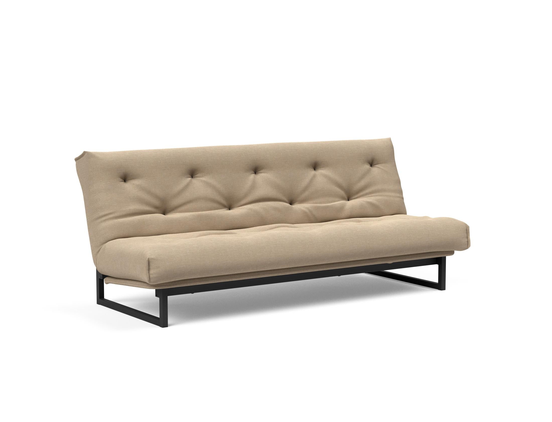 Fraction 120 Bettsofa Nordic: Stilvolles Schlafsofa mit weichem Soft Spring Bezug, ideal für gemütliche Nächte und zeitgemäße Einrichtung.