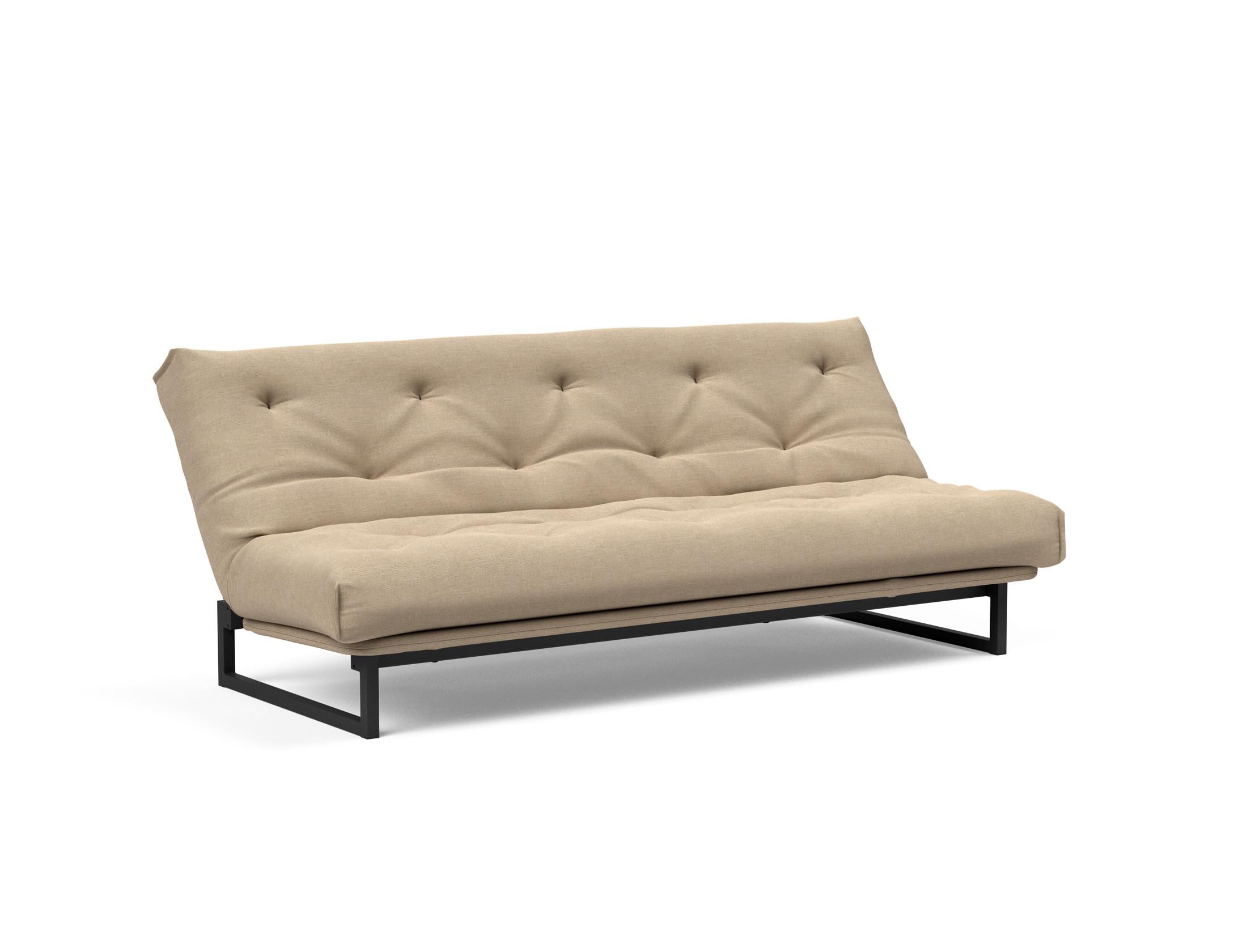 Fraction 120 Bettsofa Nordic: Stilvolles Schlafsofa mit weichem Soft Spring Bezug, ideal für gemütliche Nächte und zeitgemäße Einrichtung.