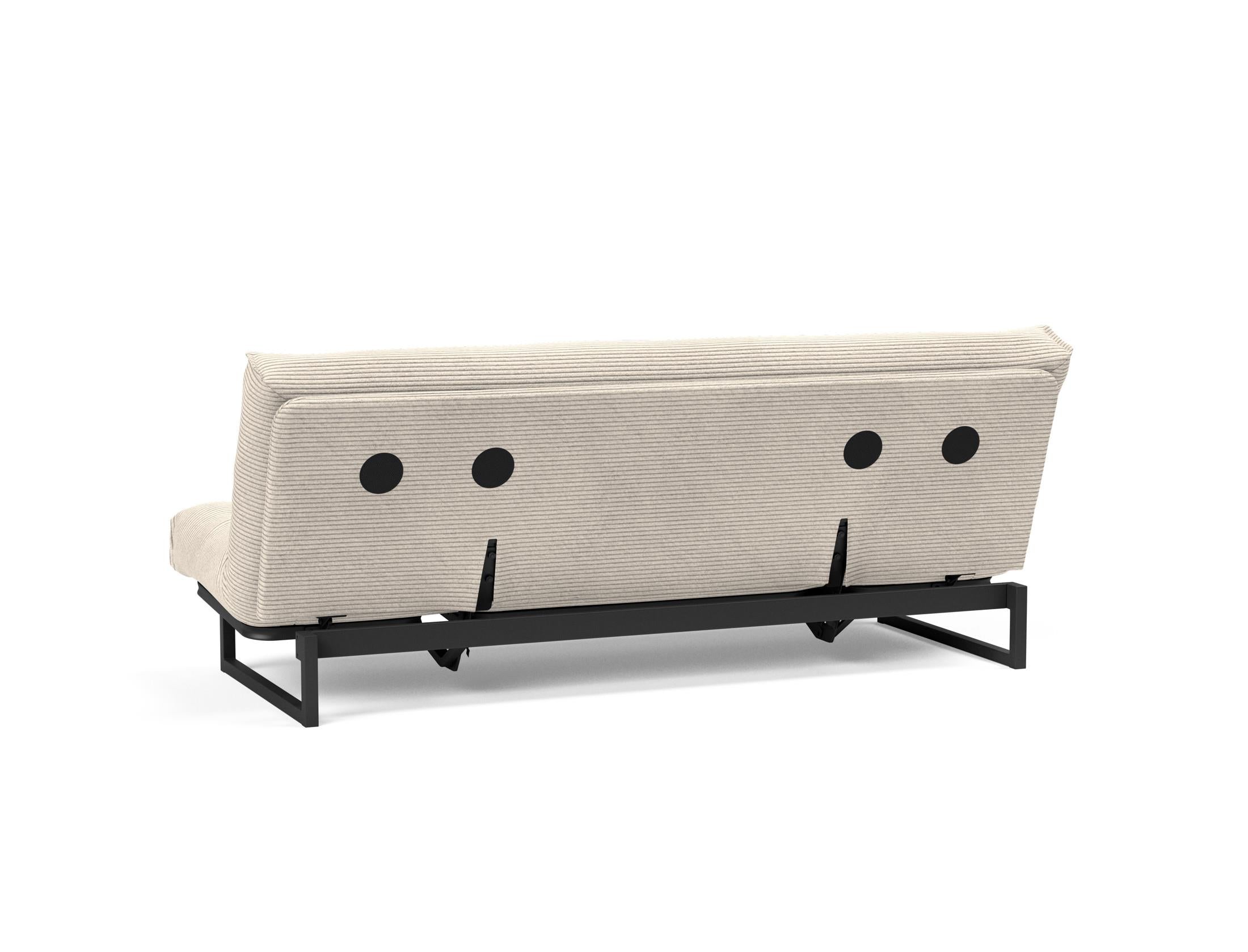 Fraction 120 Bettsofa Nordic Soft Spring: stilvolles skandinavisches Sofa, perfekt für kleine Wohnungen, vereint Komfort und Funktionalität für entspannte Nächte.