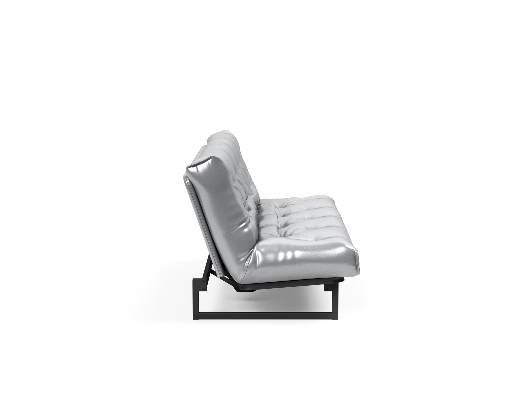 Fraction 120 Bettsofa Nordic Soft Spring: stilvolles skandinavisches Sofa, perfekt für kleine Wohnungen, vereint Komfort und Funktionalität für entspannte Nächte.
