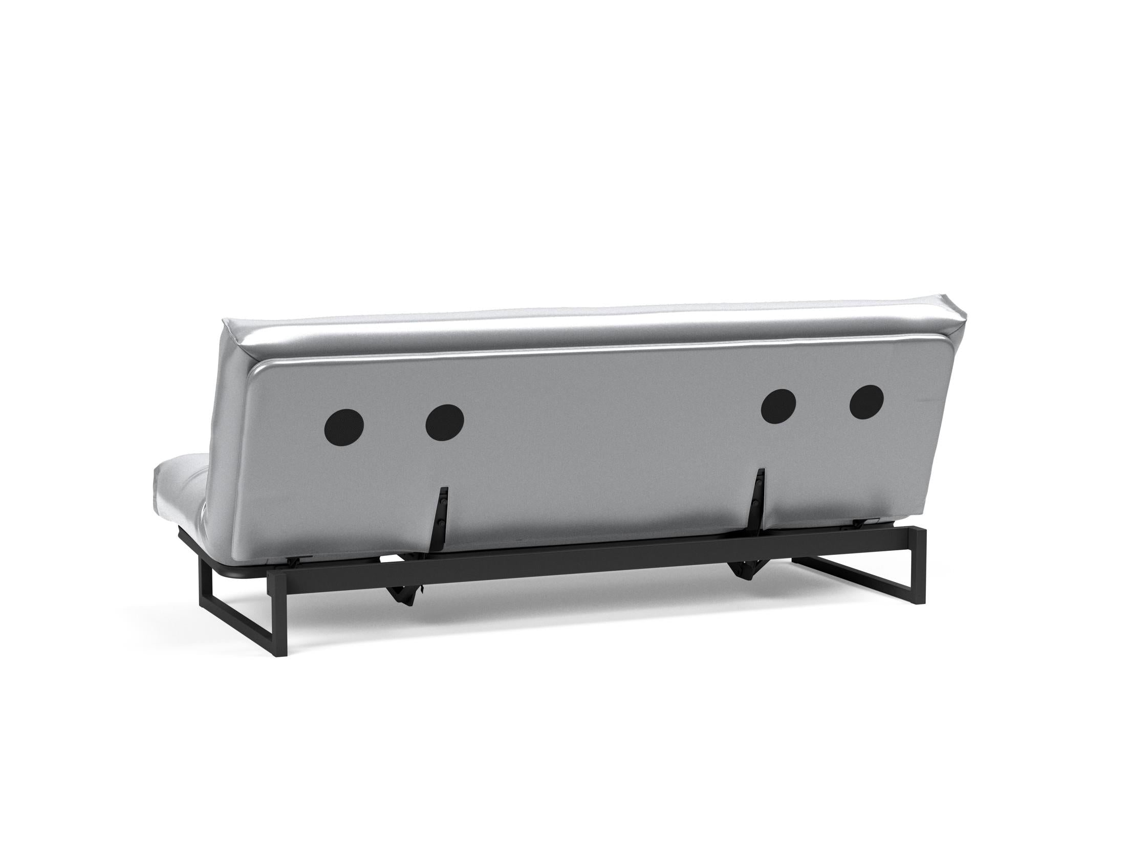 Fraction 120 Bettsofa Nordic Soft Spring: stilvolles skandinavisches Sofa, perfekt für kleine Wohnungen, vereint Komfort und Funktionalität für entspannte Nächte.