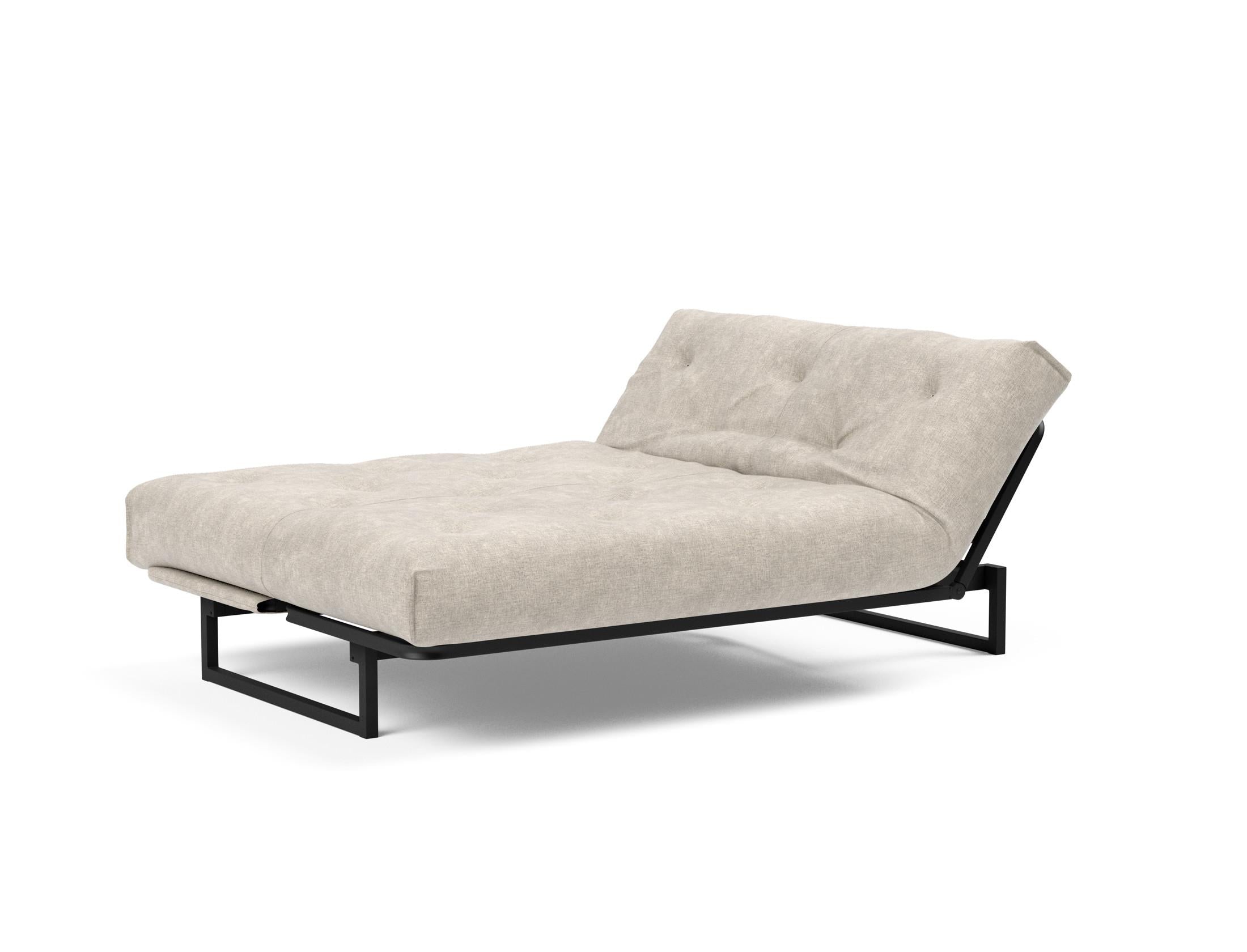 Fraction 140 Bettsofa Nordic Soft Spring: modernes skandinavisches Sofa, perfekt für kompakte Wohnräume, bietet stilvollen Komfort und praktische Schlaflösung.