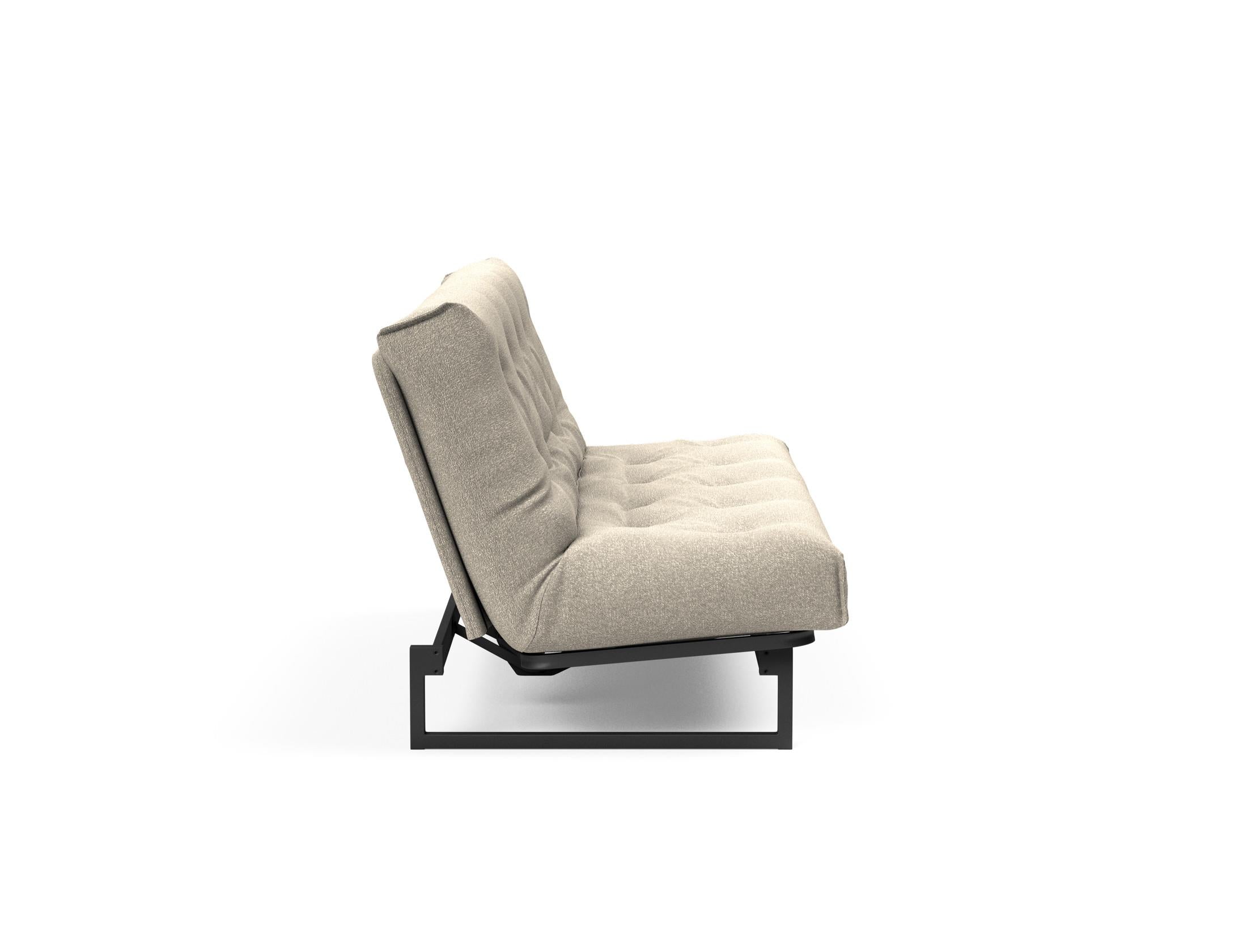 Fraction 140 Bettsofa Nordic: Stilvolles Sofa mit Soft Spring Bezug. Ideal für entspannte Stunden und als komfortable Schlaflösung.