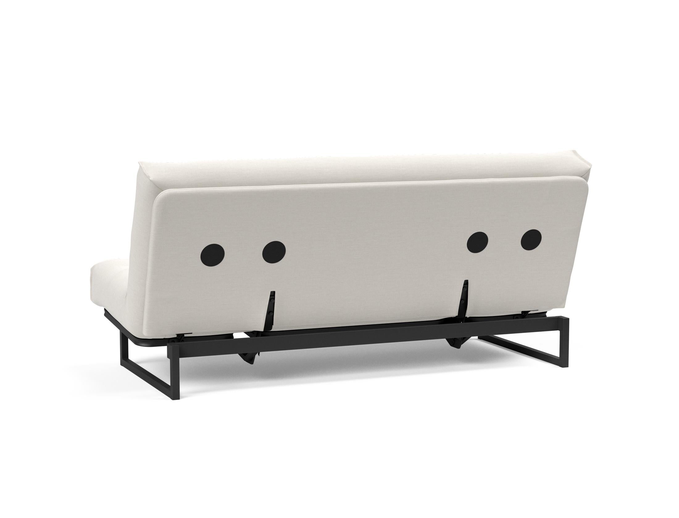 Fraction 140 Bettsofa Nordic Soft Spring: elegantes skandinavisches Design, ideal für kleine Räume, vereint Komfort und Funktionalität für erholsame Nächte.