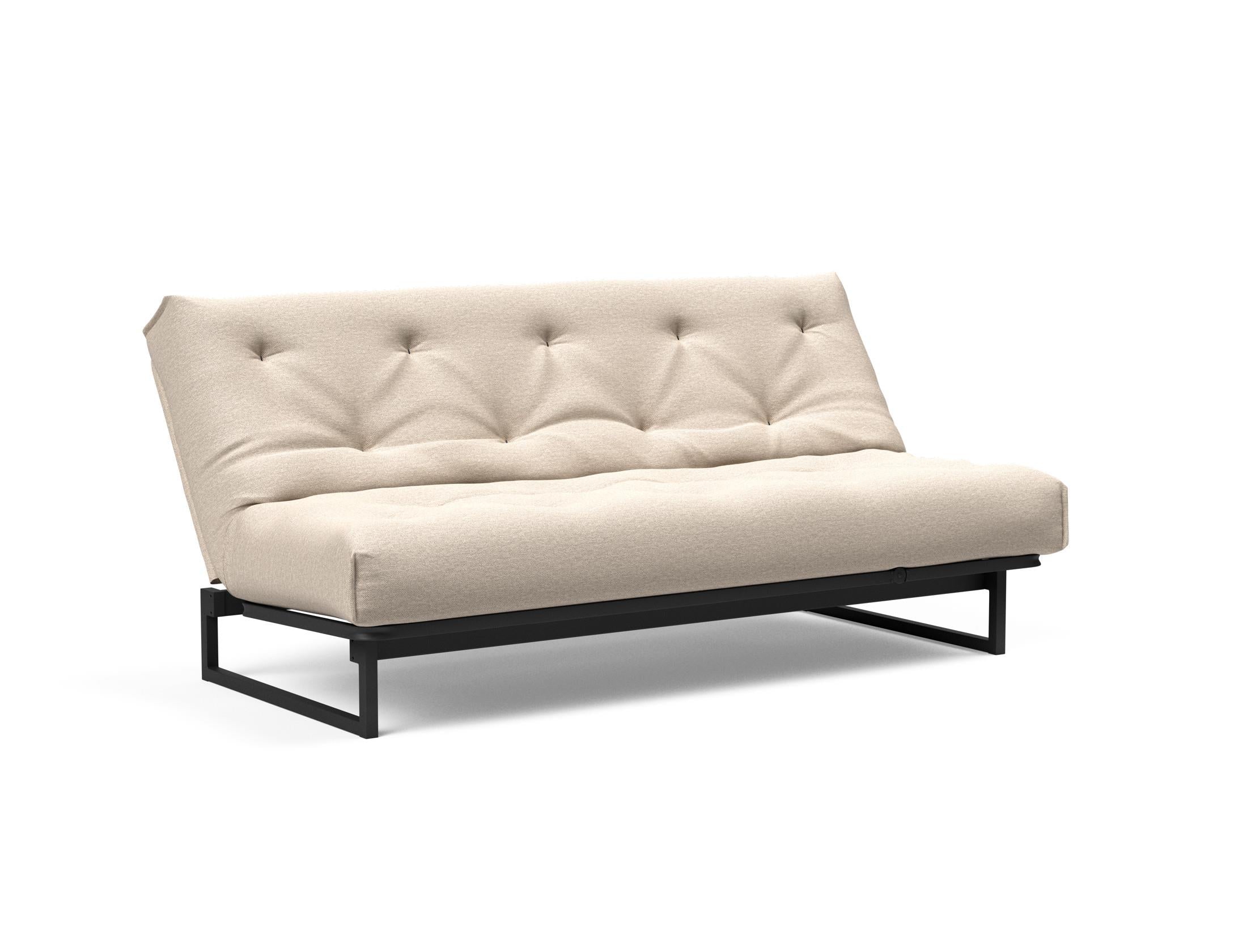 Fraction 140 Bettsofa Nordic Soft Spring: modernes skandinavisches Sofa, perfekt für kompakte Wohnräume, bietet stilvollen Komfort und praktische Schlaflösung.
