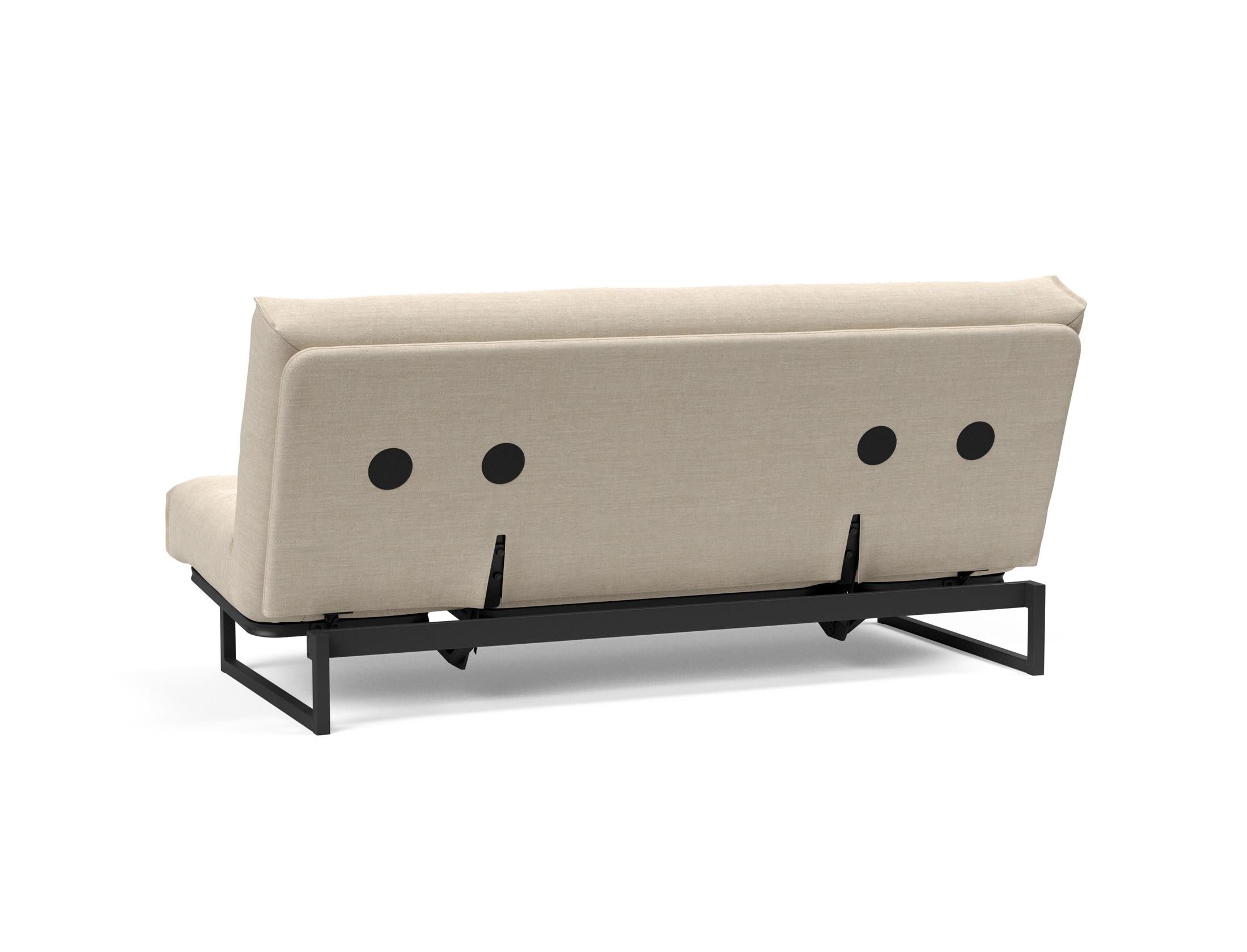 Fraction 140 Bettsofa Nordic Soft Spring: elegantes skandinavisches Design, ideal für kleine Räume, vereint Komfort und Funktionalität für erholsame Nächte.