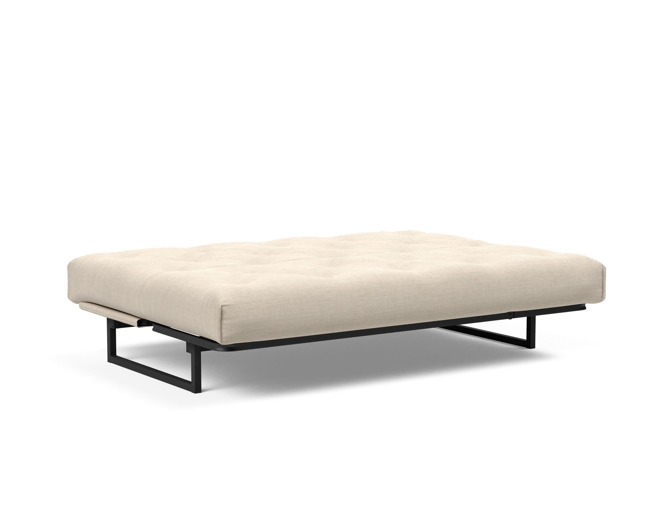 Fraction 140 Bettsofa Nordic Soft Spring: modernes skandinavisches Sofa, perfekt für kompakte Wohnräume, bietet stilvollen Komfort und praktische Schlaflösung.