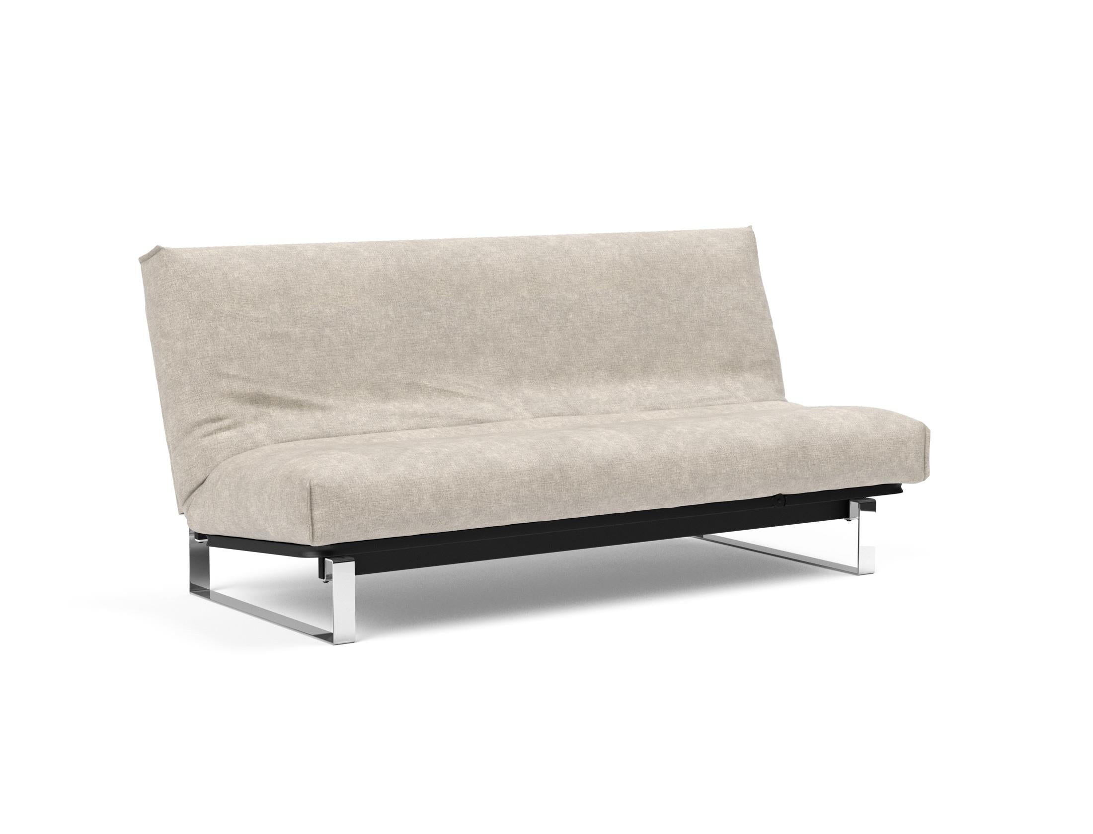 Erleben Sie das Minimum Bettsofa 140 Nordic Cover von Innovation Living: modernes skandinavisches Design, bequeme Soft Spring Matratze und multifunktionale Anwendung.