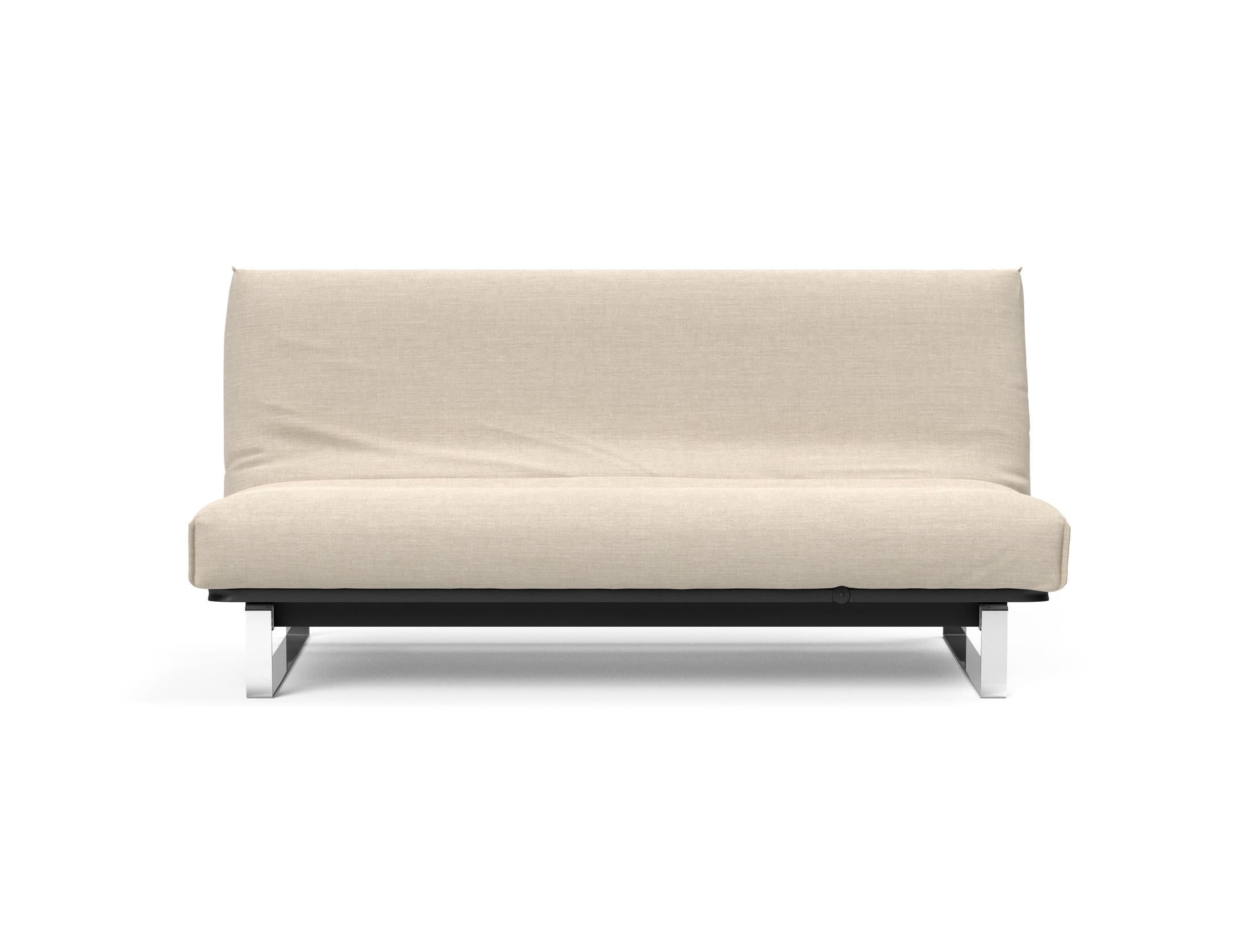 Erleben Sie das Minimum Bettsofa 140 Nordic Cover von Innovation Living: modernes skandinavisches Design, bequeme Soft Spring Matratze und multifunktionale Anwendung.