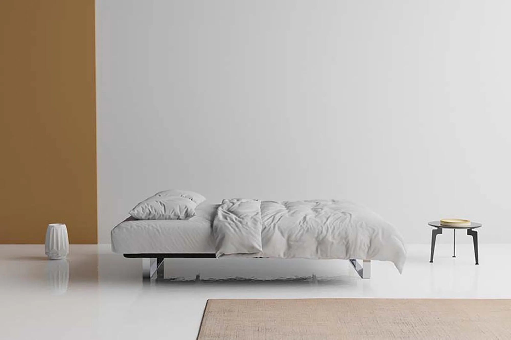 Erleben Sie das Minimum Bettsofa 140 Nordic von Innovation Living: modernes skandinavisches Design, ideal für kleine Räume und flexible Nutzung.