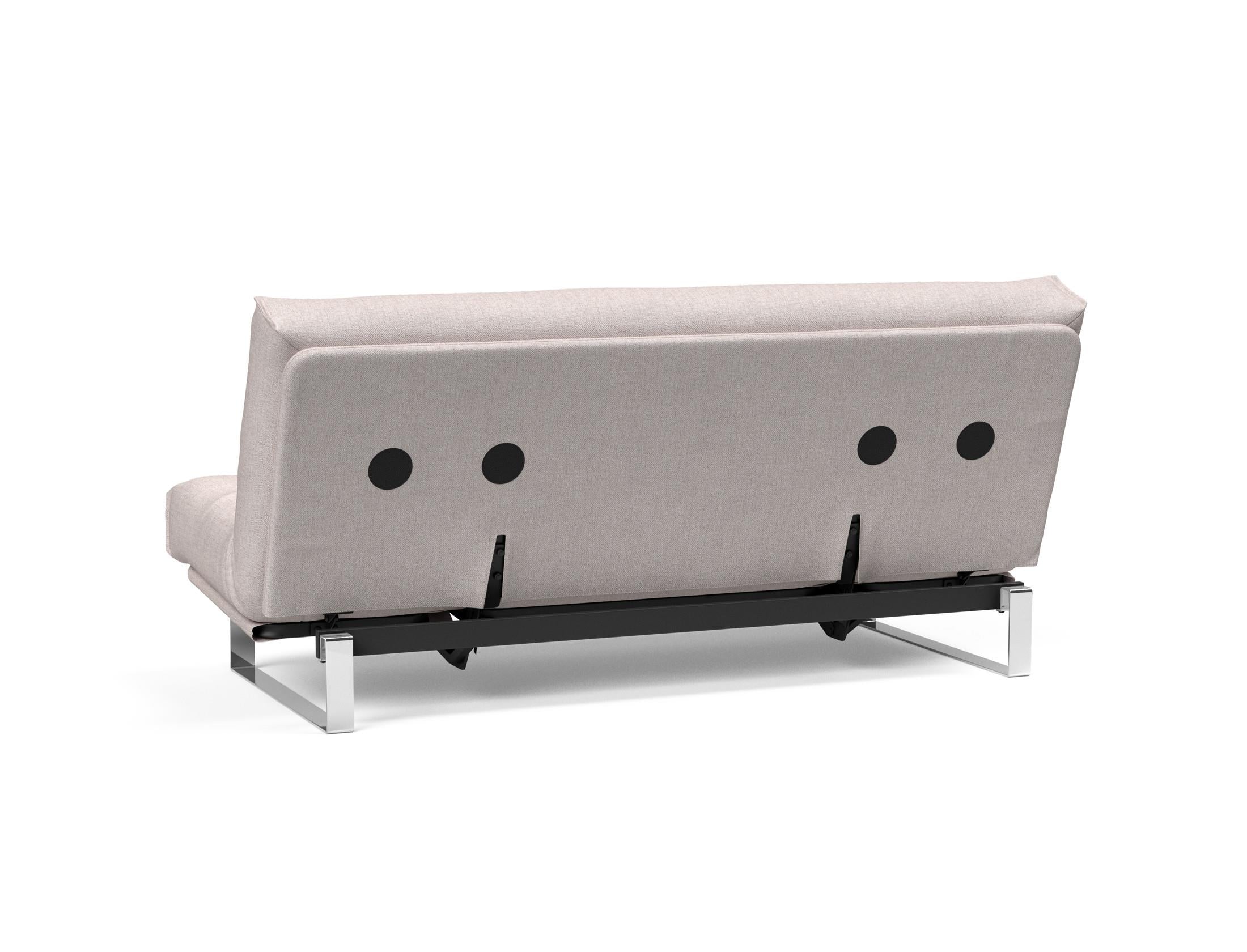 Erleben Sie das Minimum Bettsofa 140 Nordic von Innovation Living: elegantes Design, bequeme Soft Spring Matratze, ideal für kleine Räume.