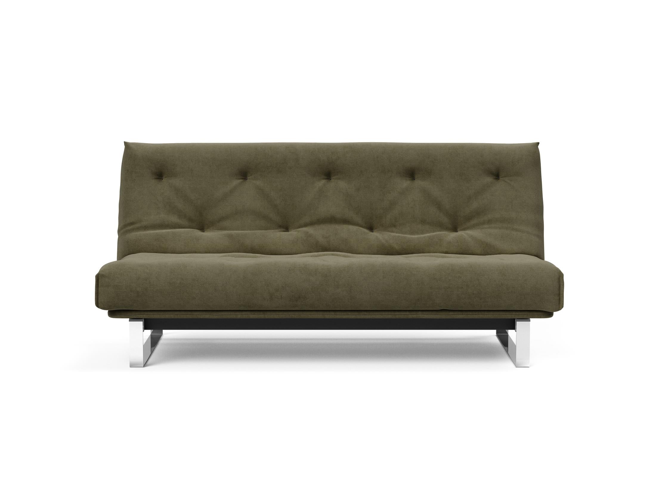 Erleben Sie das Minimum Bettsofa 140 Nordic von Innovation Living: elegantes Design, bequeme Soft Spring Matratze, ideal für kleine Räume.