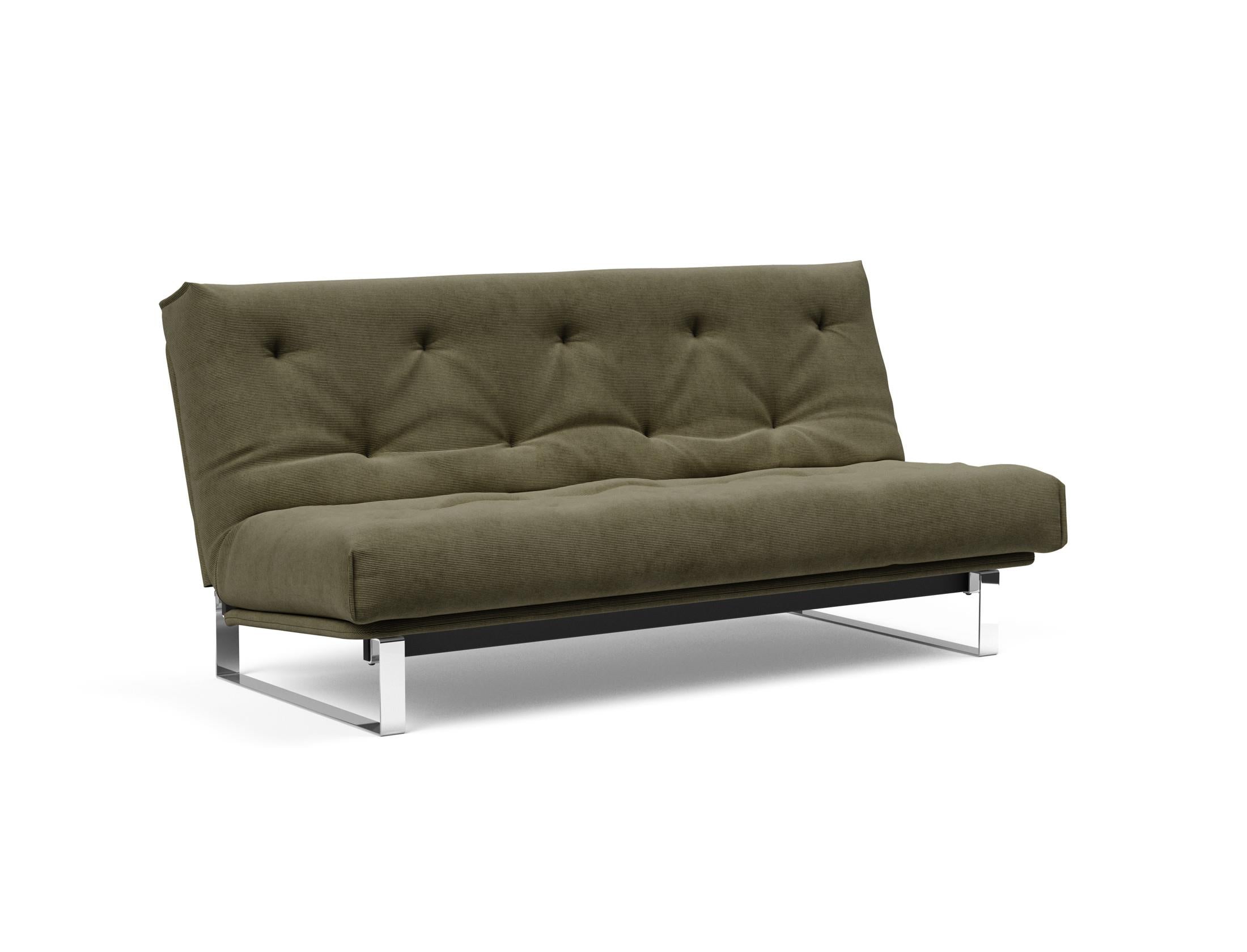 Entdecken Sie das Minimum Bettsofa 140 Nordic von Innovation Living: stilvolles Design, komfortable Soft Spring Matratze, perfekt für kompakte Wohnräume.