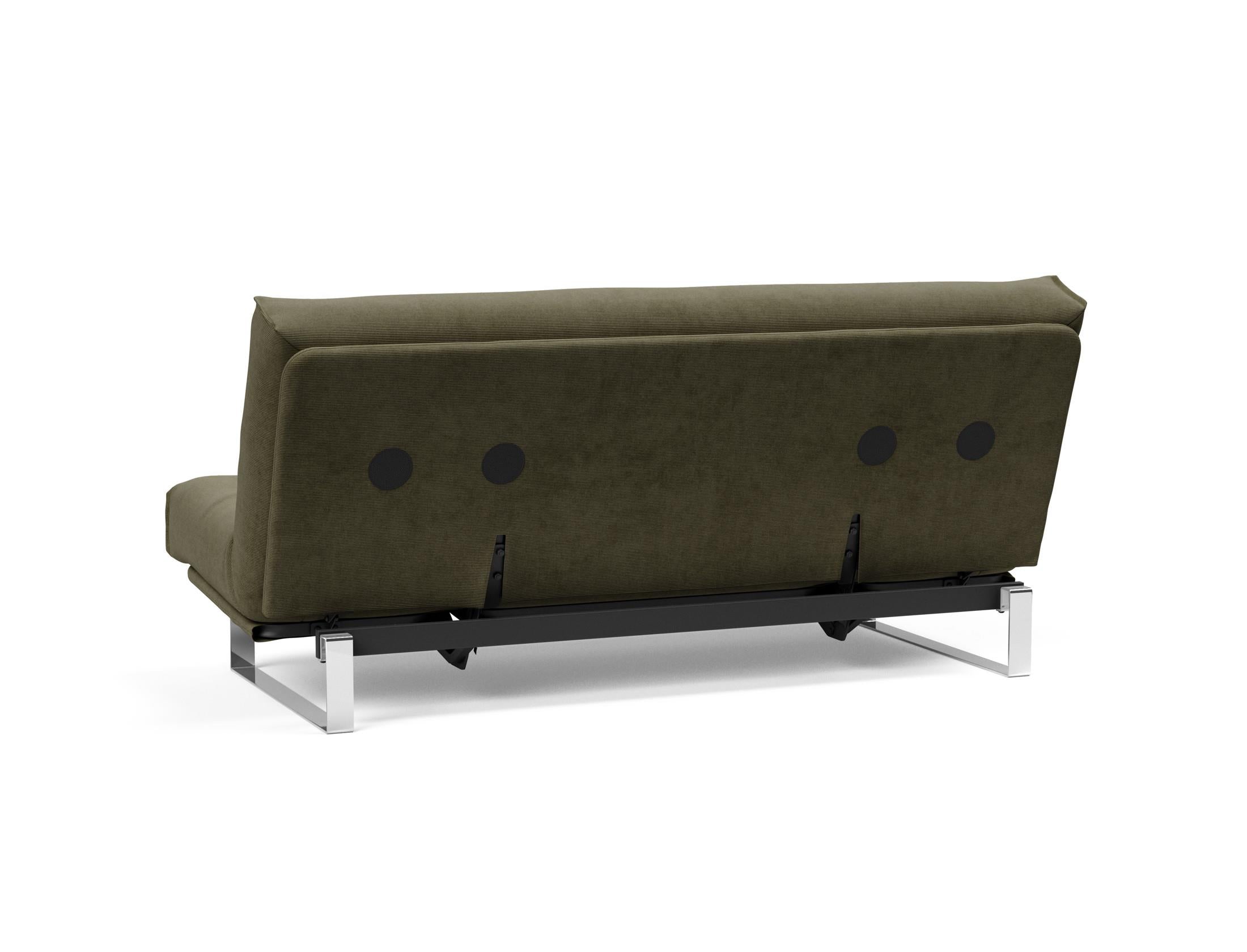 Erleben Sie das Minimum Bettsofa 140 Nordic von Innovation Living: elegantes Design, bequeme Soft Spring Matratze, ideal für kleine Räume.