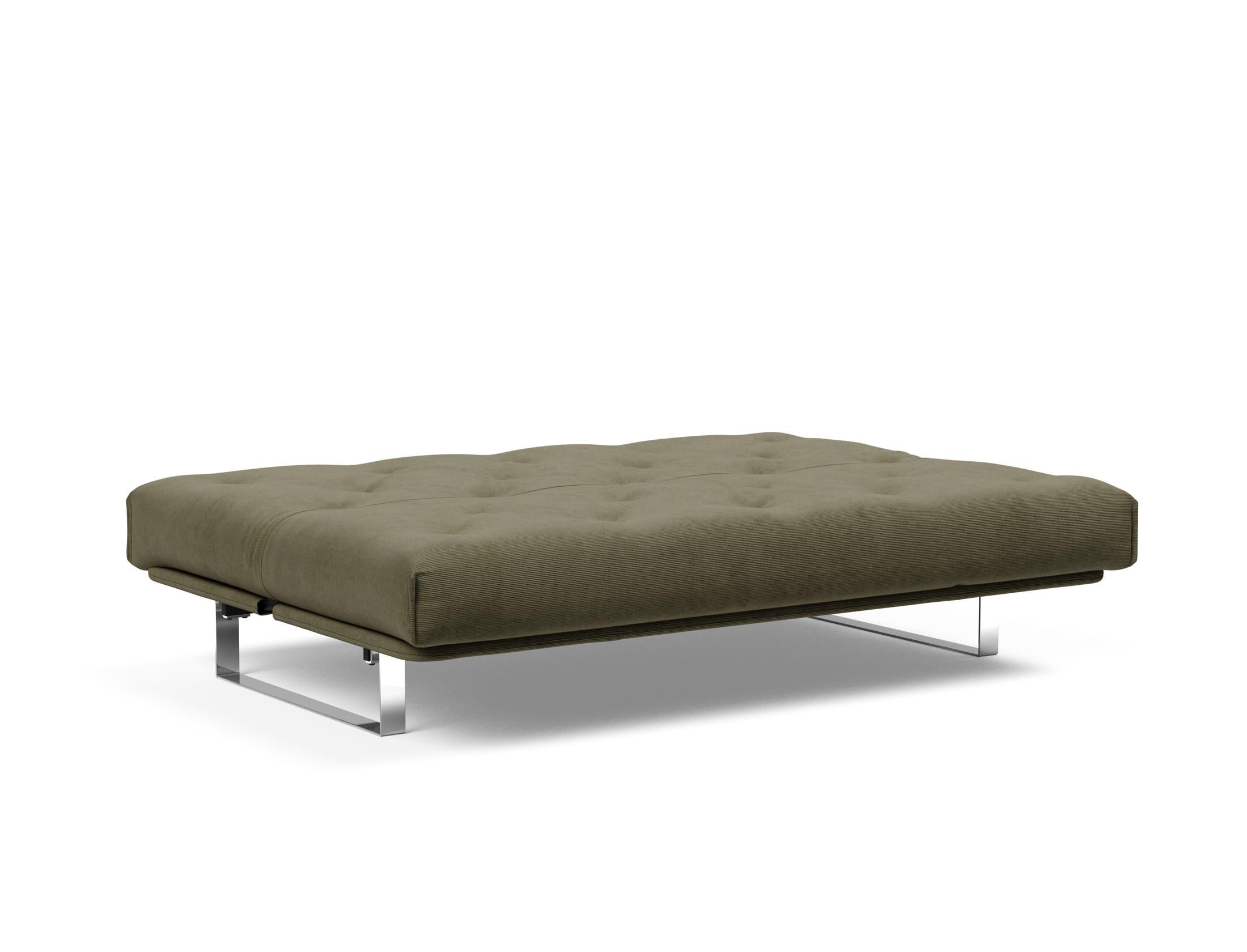 Entdecken Sie das Minimum Bettsofa 140 Nordic von Innovation Living: stilvolles Design, komfortable Soft Spring Matratze, perfekt für kompakte Wohnräume.