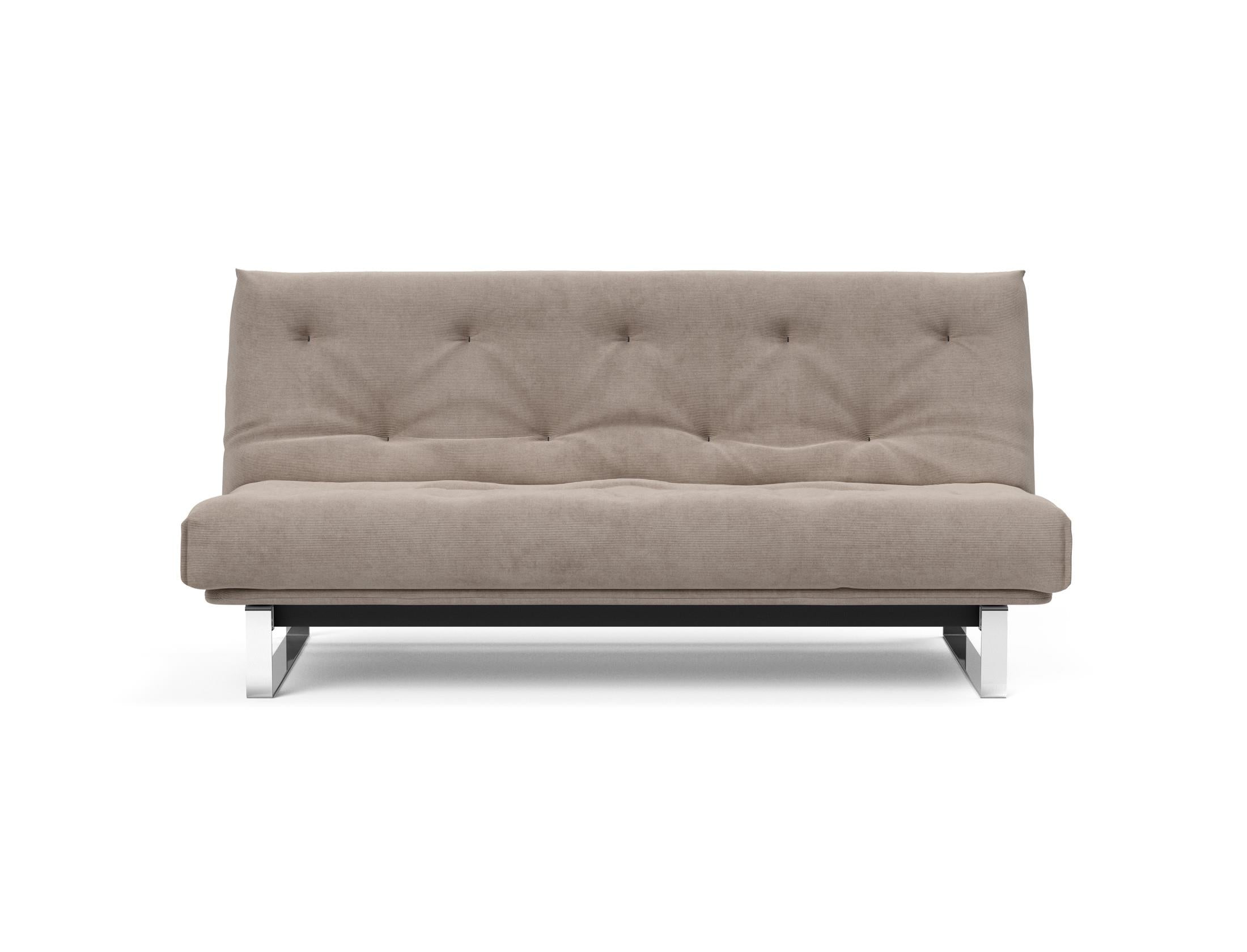 Erleben Sie das Minimum Bettsofa 140 Nordic von Innovation Living: elegantes Design, bequeme Soft Spring Matratze, ideal für kleine Räume.