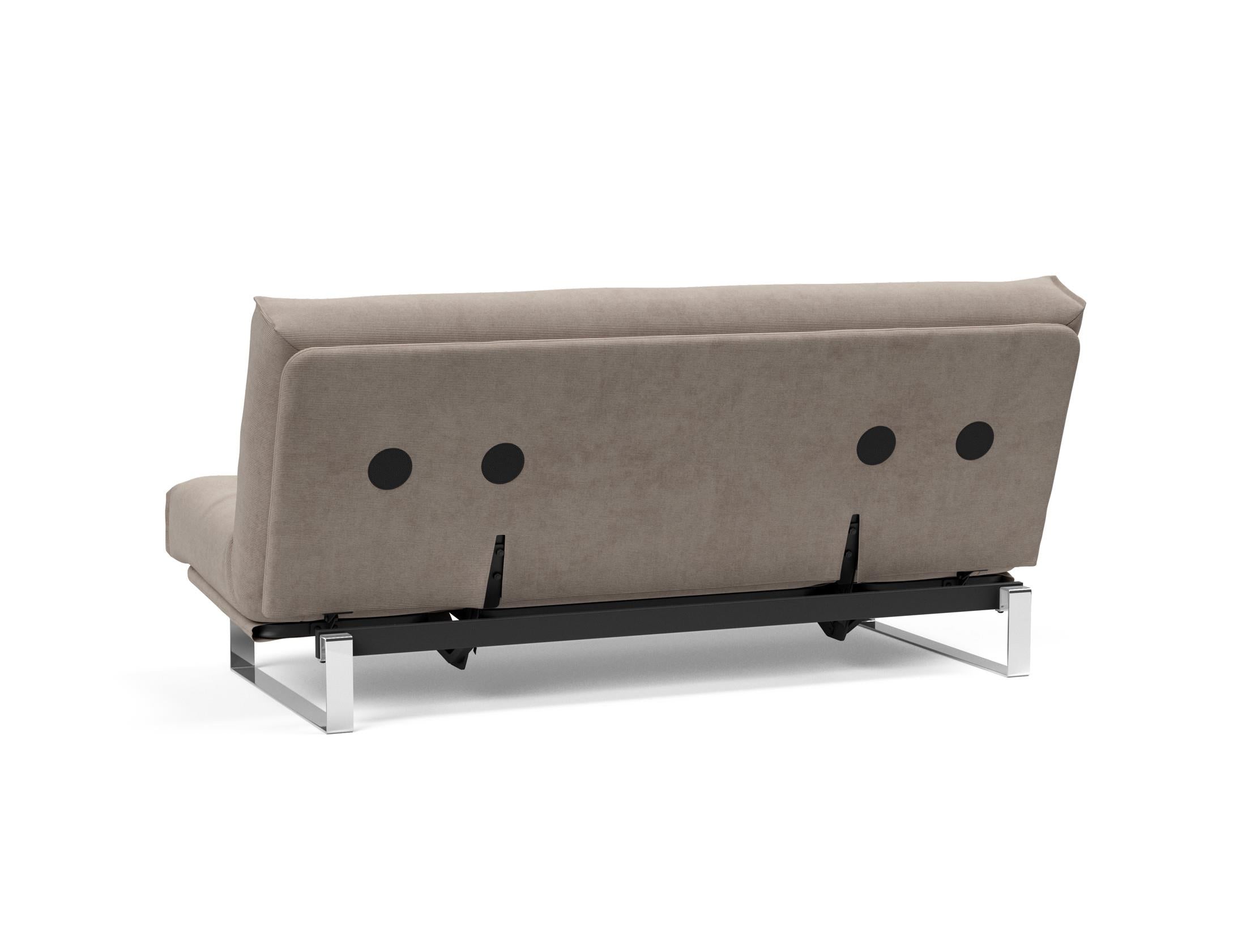 Erleben Sie das Minimum Bettsofa 140 Nordic von Innovation Living: elegantes Design, bequeme Soft Spring Matratze, ideal für kleine Räume.