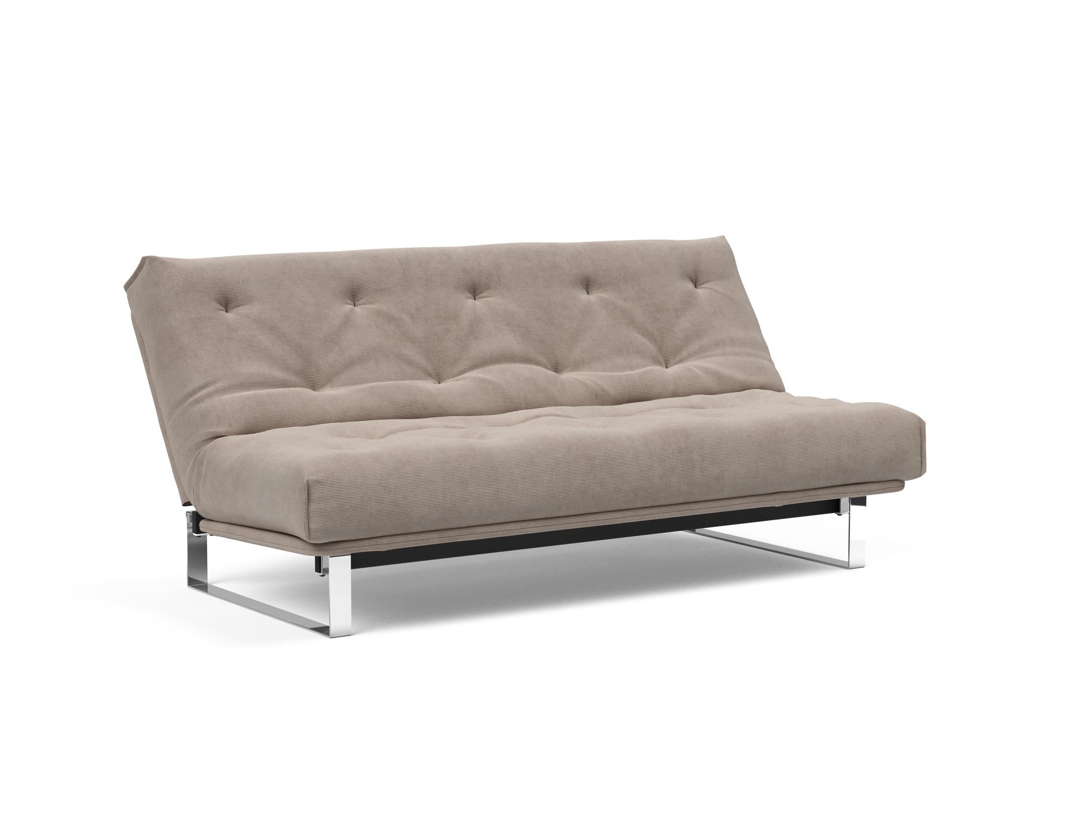 Entdecken Sie das Minimum Bettsofa 140 Nordic von Innovation Living: stilvolles Design, komfortable Soft Spring Matratze, perfekt für kompakte Wohnräume.