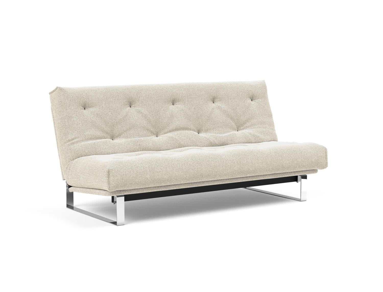 Erleben Sie das Minimum Bettsofa 140 Nordic von Innovation Living: elegantes Design, bequeme Soft Spring Matratze, ideal für kleine Räume.