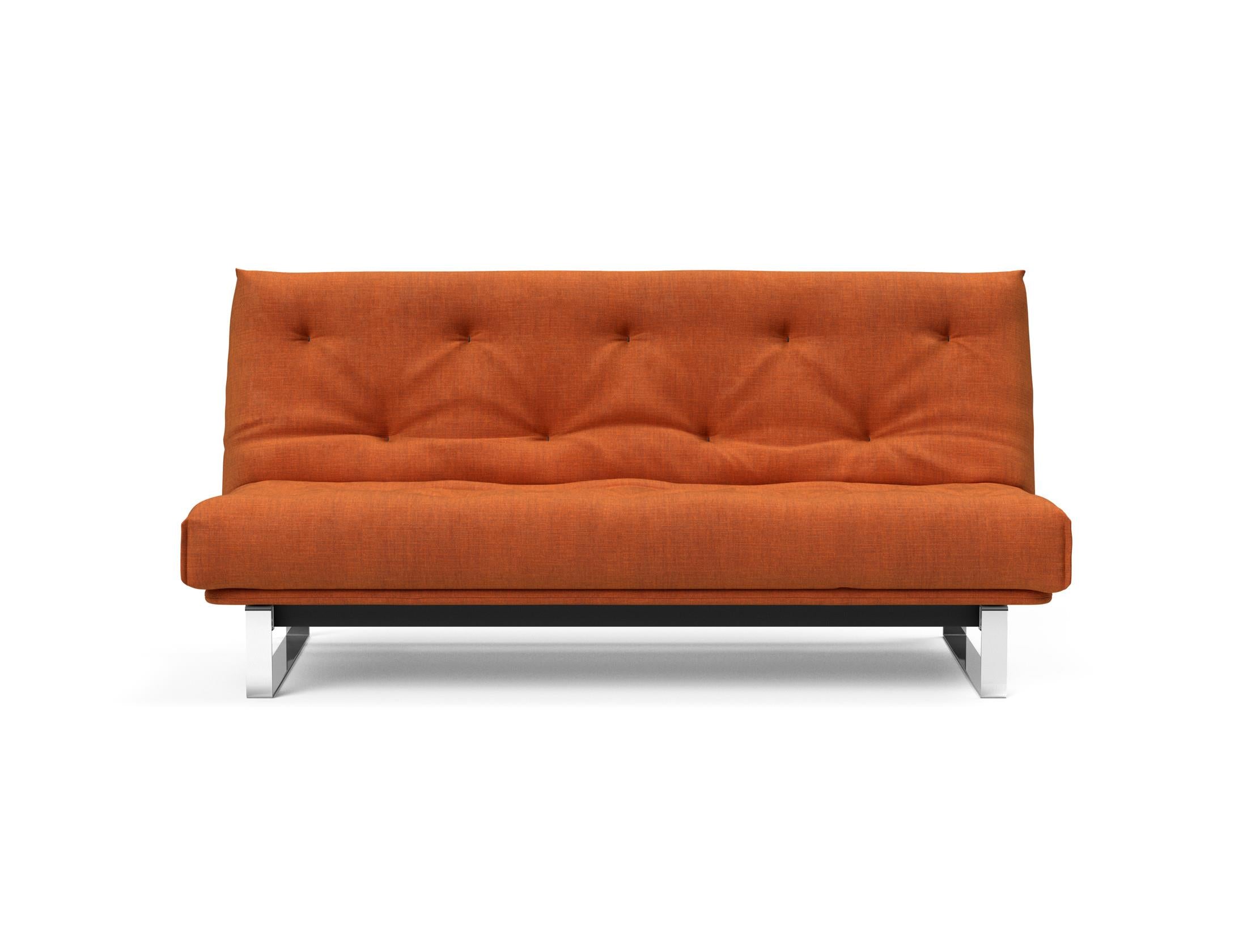 Erleben Sie das Minimum Bettsofa 140 Nordic von Innovation Living: elegantes Design, bequeme Soft Spring Matratze, ideal für kleine Räume.