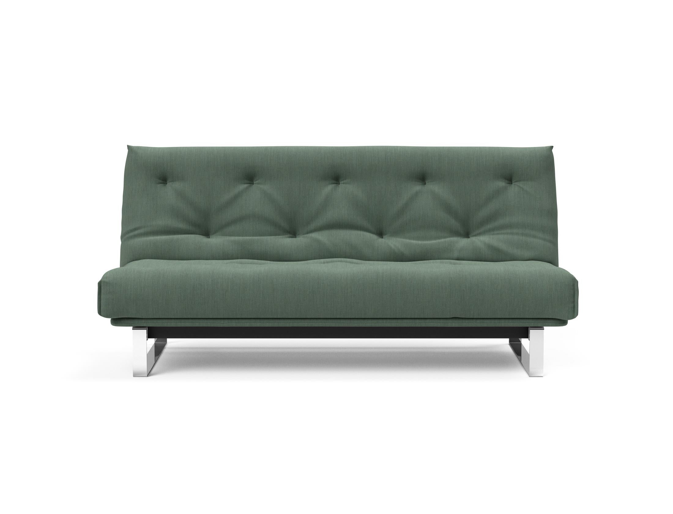 Erleben Sie das Minimum Bettsofa 140 Nordic von Innovation Living: elegantes Design, bequeme Soft Spring Matratze, ideal für kleine Räume.