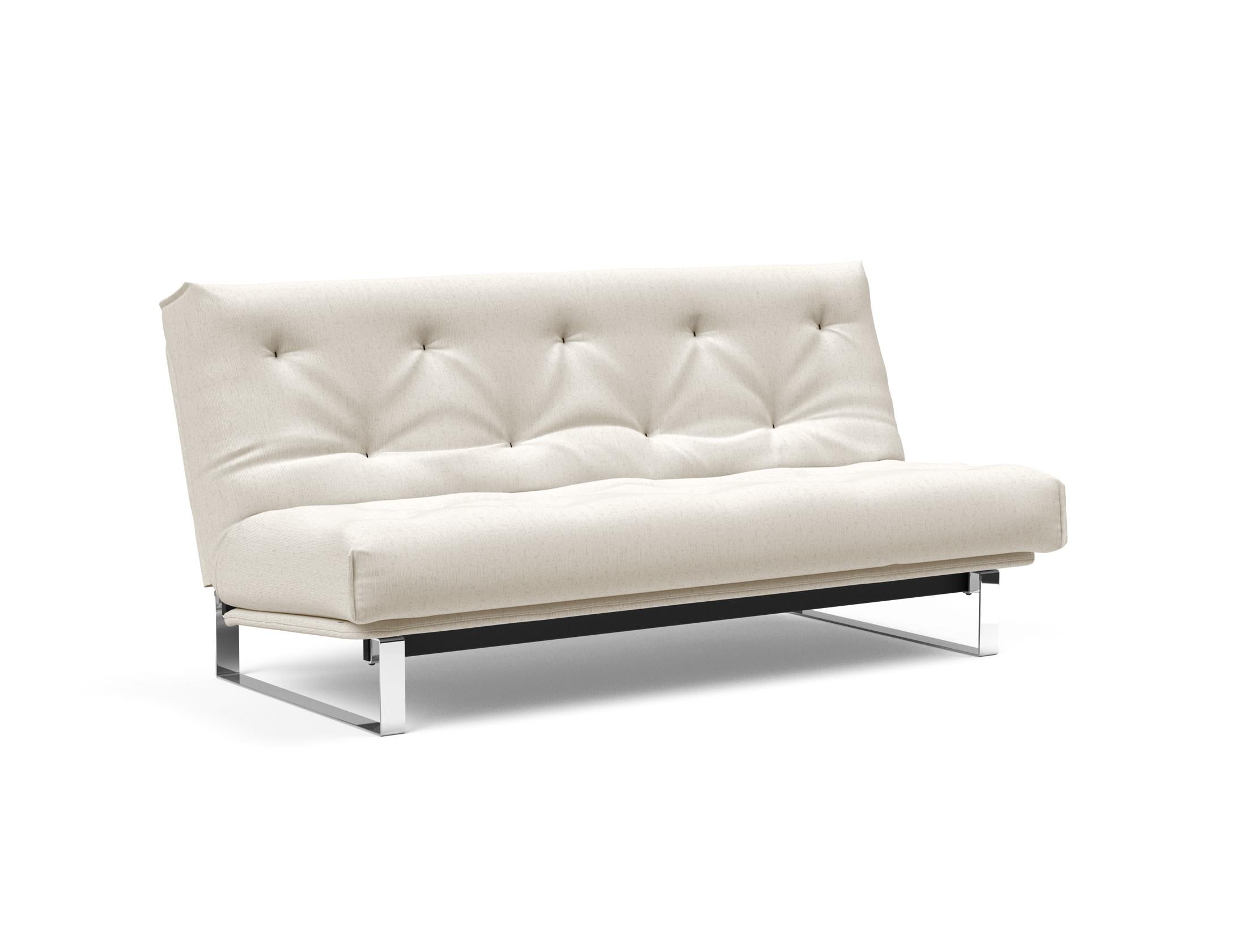 Entdecken Sie das Minimum Bettsofa 140 Nordic von Innovation Living: stilvolles Design, komfortable Soft Spring Matratze, perfekt für kompakte Wohnräume.