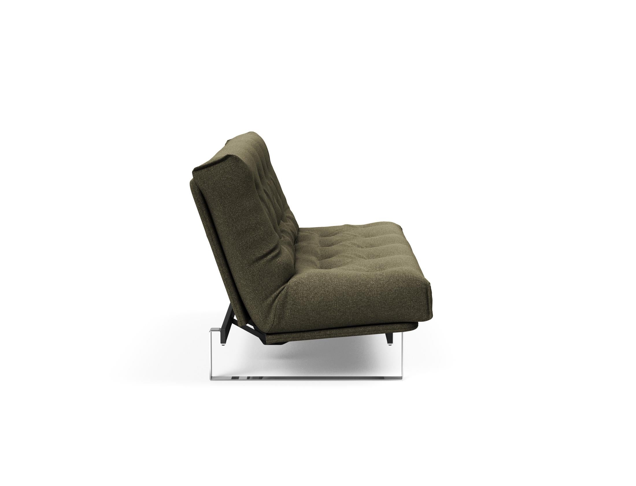 Erleben Sie das Minimum Bettsofa 140 Nordic von Innovation Living: elegantes Design, bequeme Soft Spring Matratze, ideal für kleine Räume.