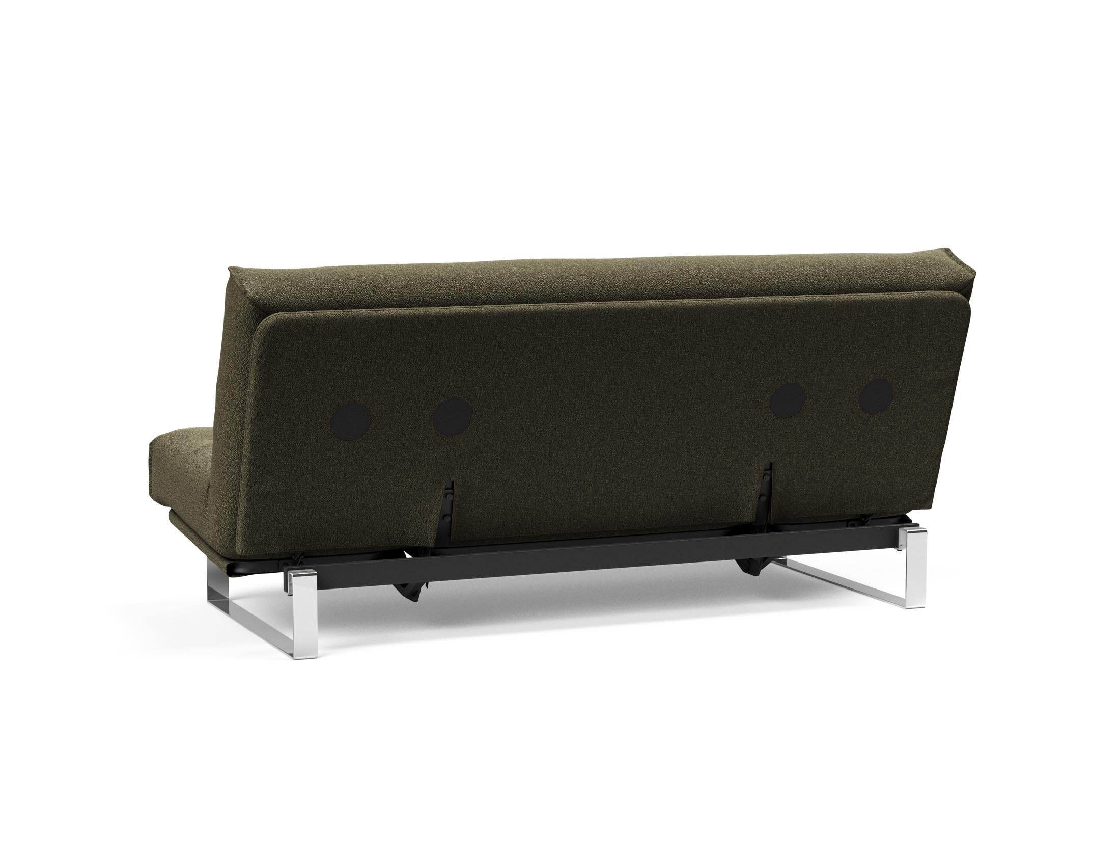 Erleben Sie das Minimum Bettsofa 140 Nordic von Innovation Living: elegantes Design, bequeme Soft Spring Matratze, ideal für kleine Räume.