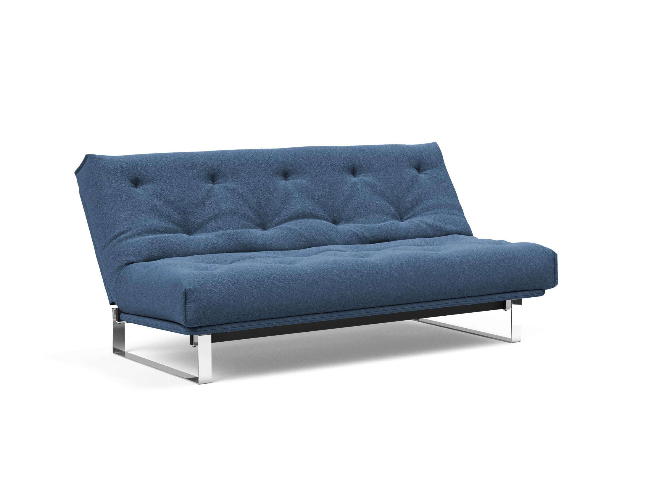 Entdecken Sie das Minimum Bettsofa 140 Nordic von Innovation Living: stilvolles Design, komfortable Soft Spring Matratze, perfekt für kompakte Wohnräume.
