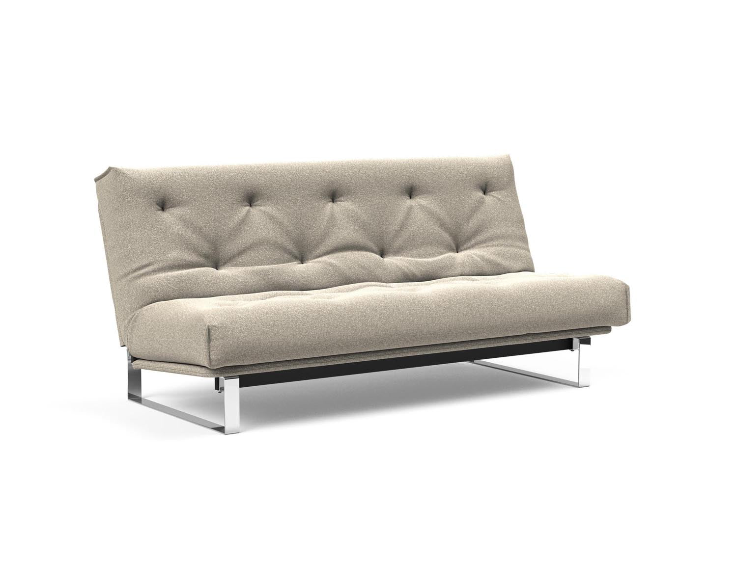 Entdecken Sie das Minimum Bettsofa 140 Nordic von Innovation Living: stilvolles Design, komfortable Soft Spring Matratze, perfekt für kompakte Wohnräume.