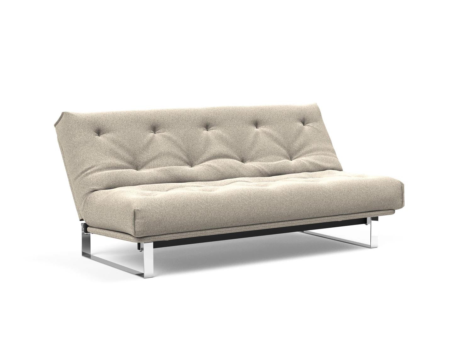 Entdecken Sie das Minimum Bettsofa 140 Nordic von Innovation Living: stilvolles Design, komfortable Soft Spring Matratze, perfekt für kompakte Wohnräume.