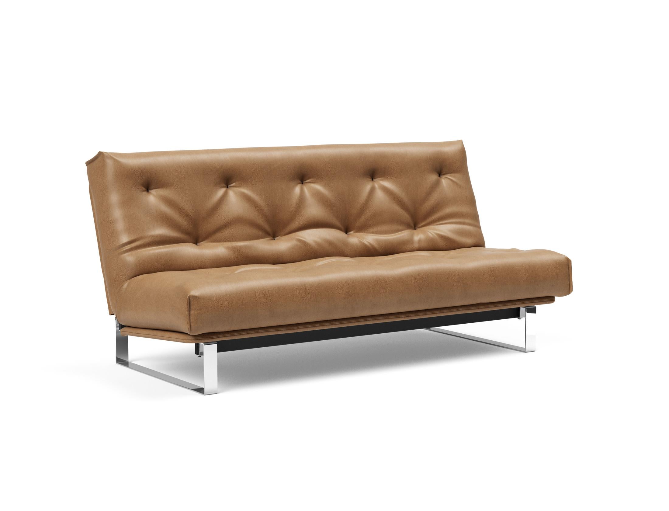 Entdecken Sie das Minimum Bettsofa 140 Nordic von Innovation Living: stilvolles Design, komfortable Soft Spring Matratze, perfekt für kompakte Wohnräume.