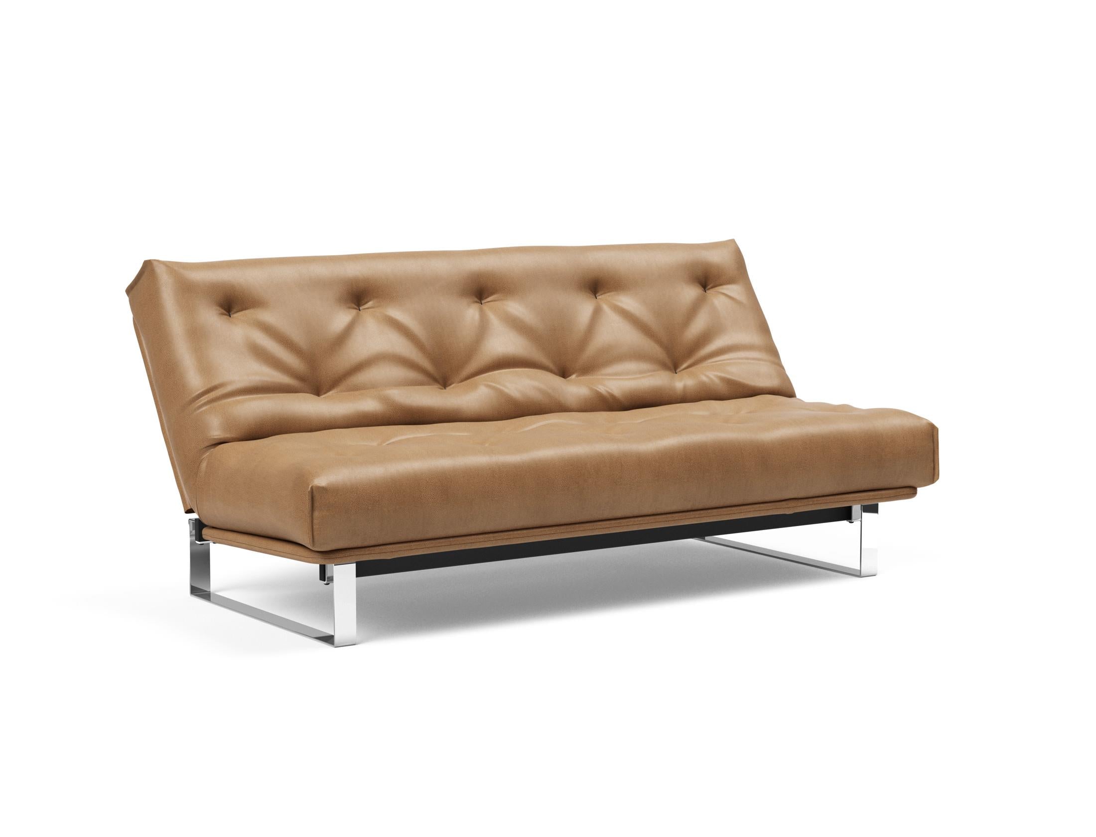 Entdecken Sie das Minimum Bettsofa 140 Nordic von Innovation Living: stilvolles Design, komfortable Soft Spring Matratze, perfekt für kompakte Wohnräume.