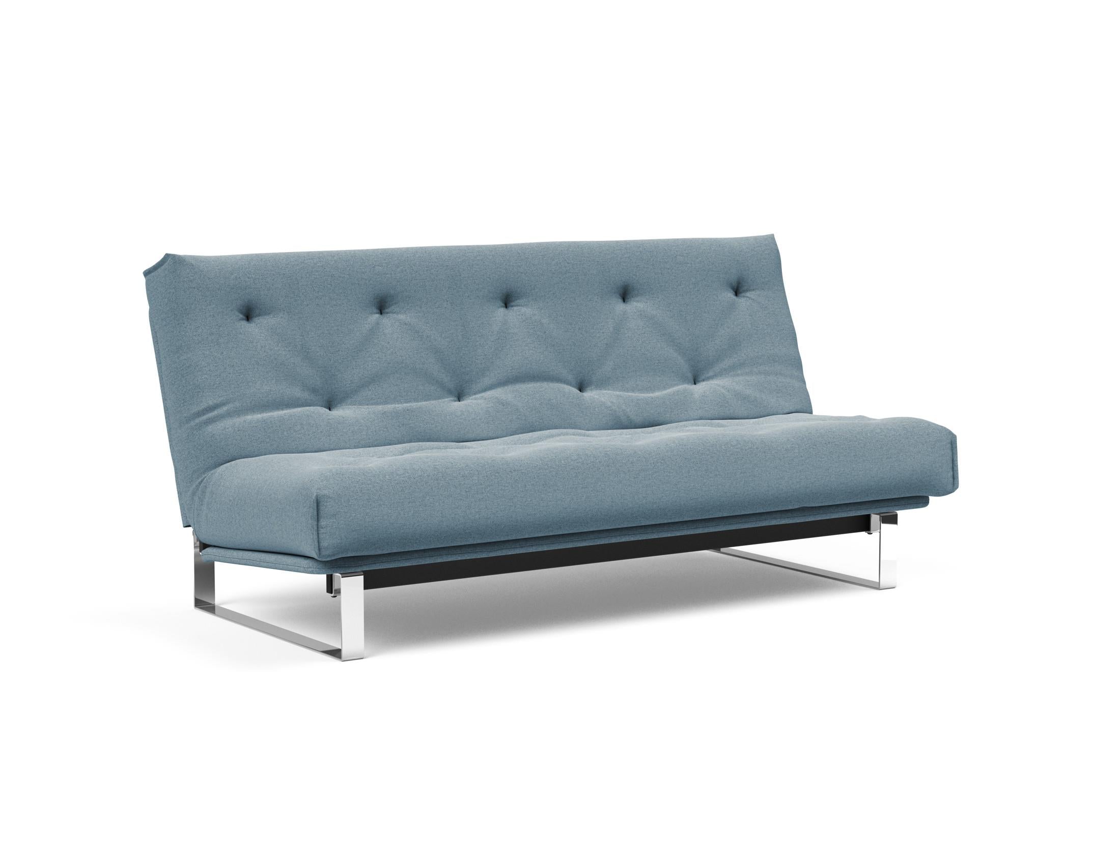 Entdecken Sie das Minimum Bettsofa 140 Nordic von Innovation Living: stilvolles Design, komfortable Soft Spring Matratze, perfekt für kompakte Wohnräume.