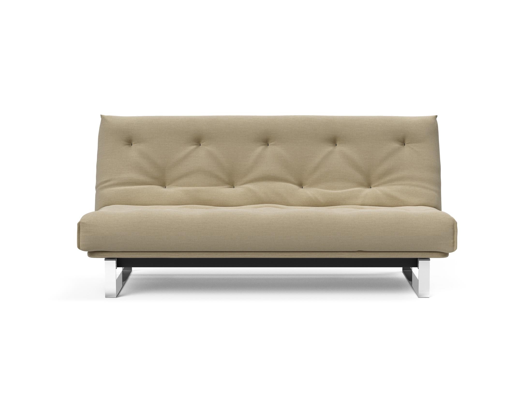 Entdecken Sie das Minimum Bettsofa 140 Nordic von Innovation Living: stilvolles Design, komfortable Soft Spring Matratze, perfekt für kompakte Wohnräume.