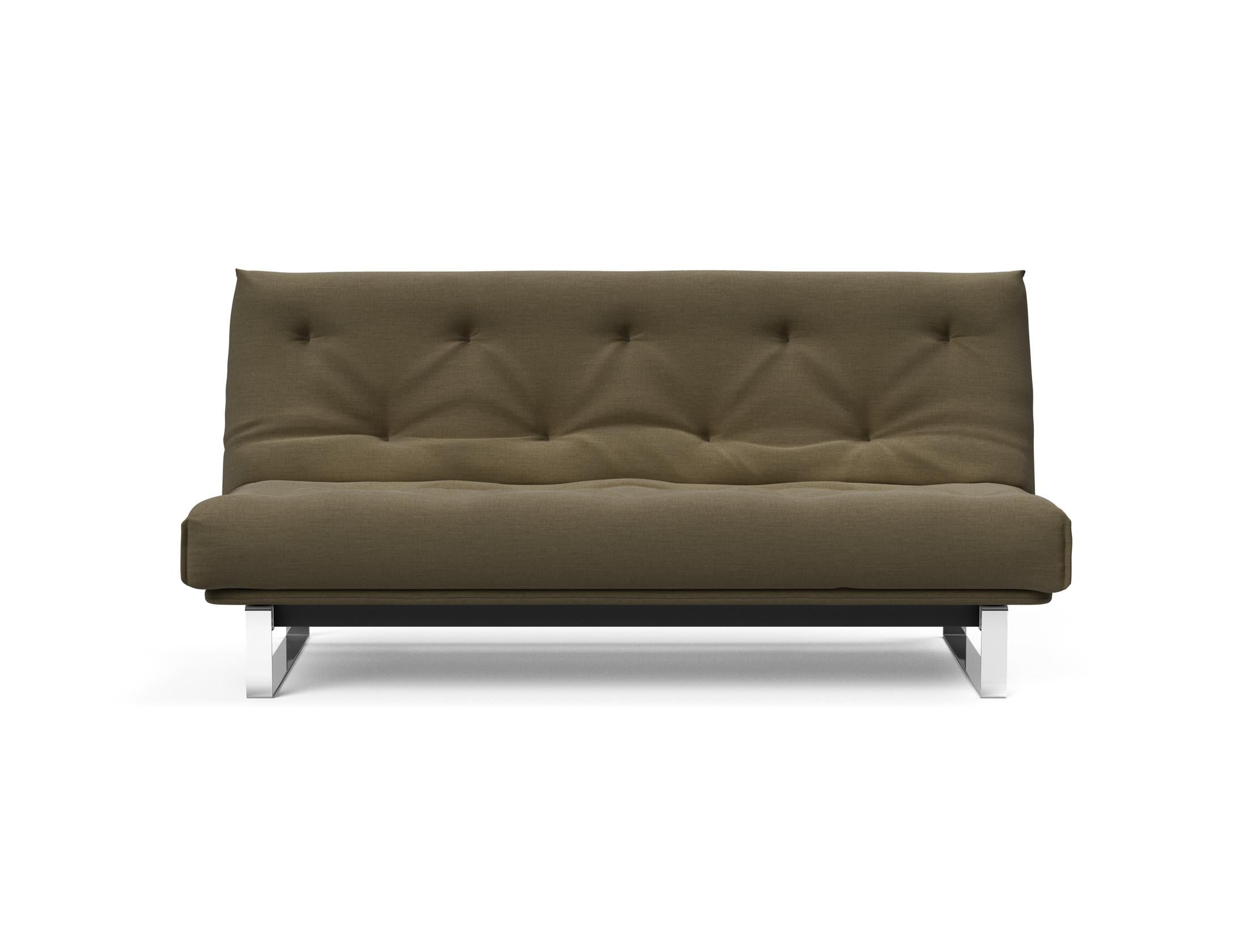 Entdecken Sie das Minimum Bettsofa 140 Nordic von Innovation Living: stilvolles Design, komfortable Soft Spring Matratze, perfekt für kompakte Wohnräume.