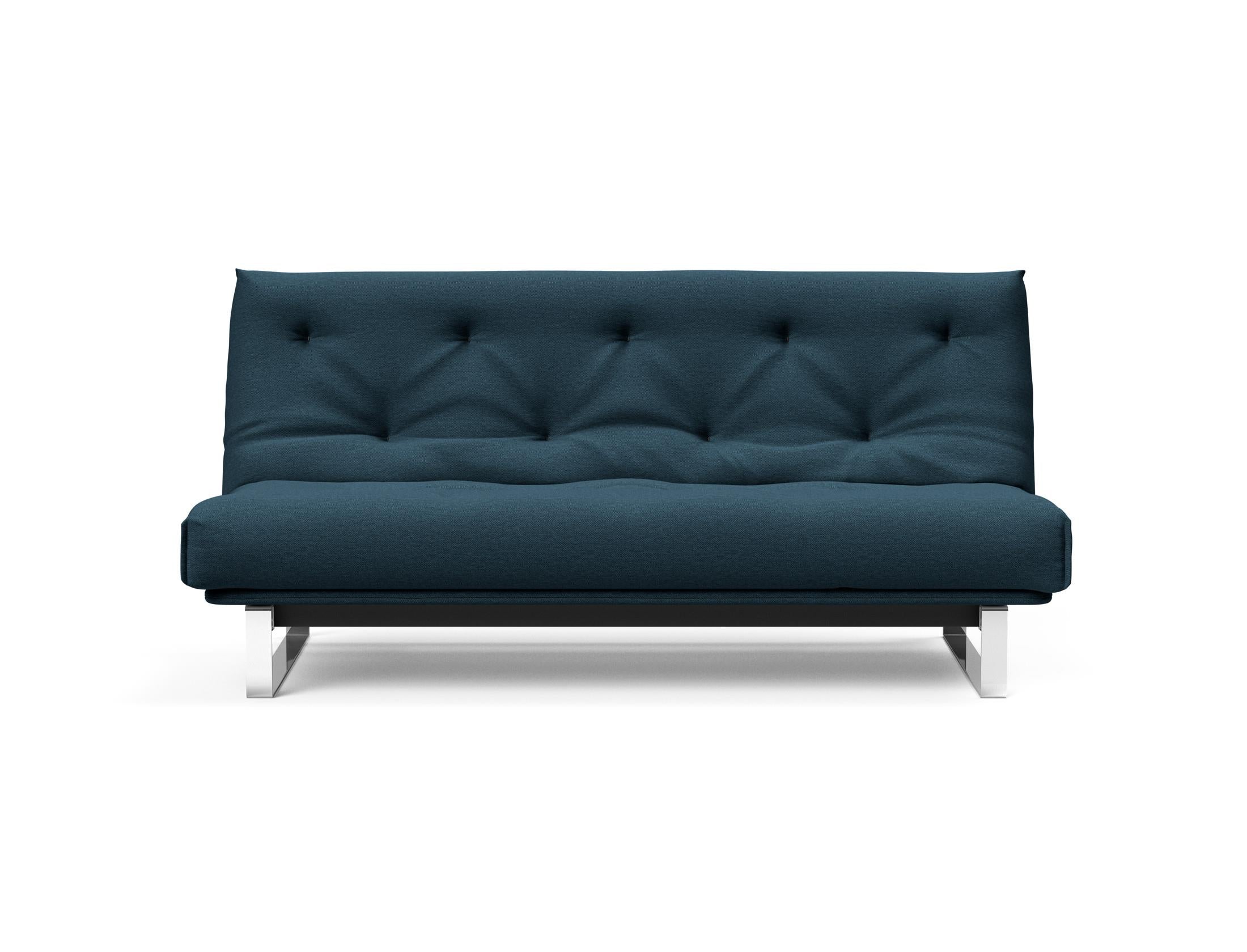 Entdecken Sie das Minimum Bettsofa 140 Nordic von Innovation Living: stilvolles Design, komfortable Soft Spring Matratze, perfekt für kompakte Wohnräume.