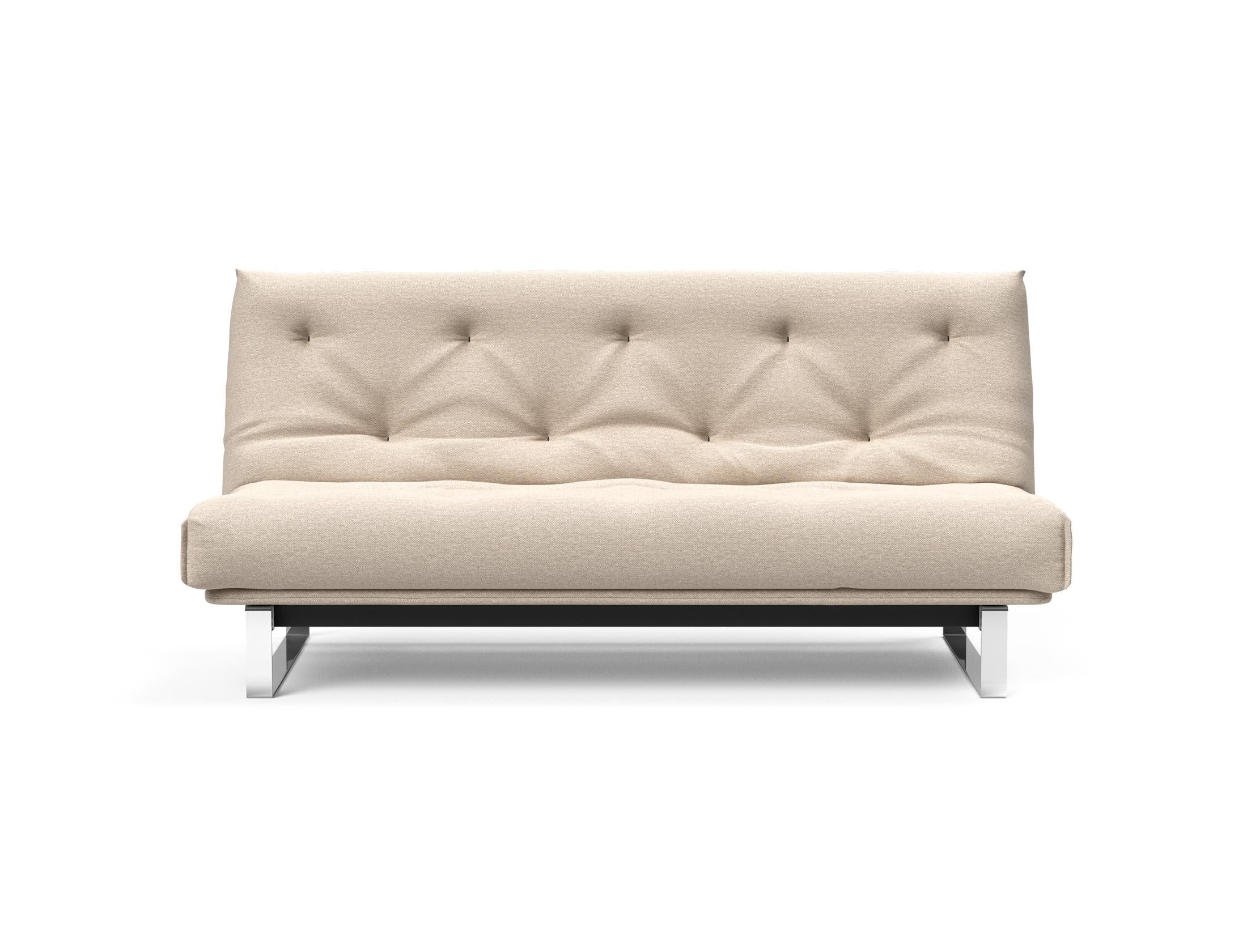 Entdecken Sie das Minimum Bettsofa 140 Nordic von Innovation Living: stilvolles Design, komfortable Soft Spring Matratze, perfekt für kompakte Wohnräume.