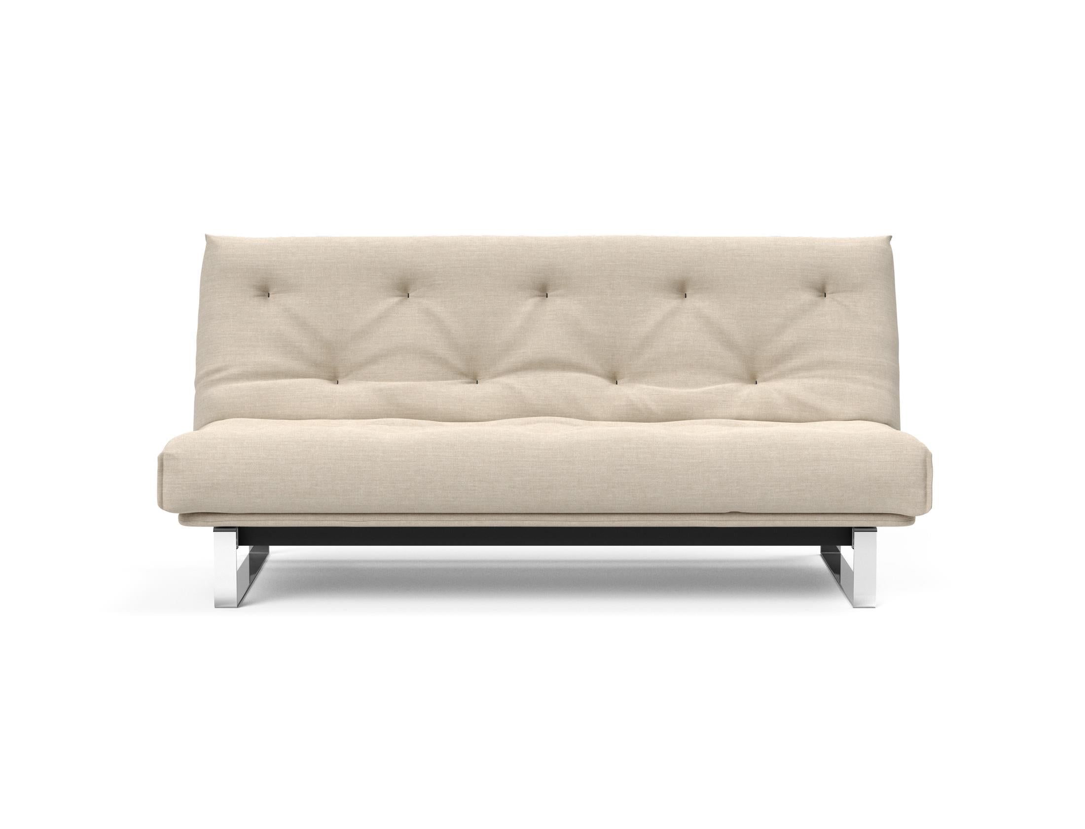 Entdecken Sie das Minimum Bettsofa 140 Nordic von Innovation Living: stilvolles Design, komfortable Soft Spring Matratze, perfekt für kompakte Wohnräume.