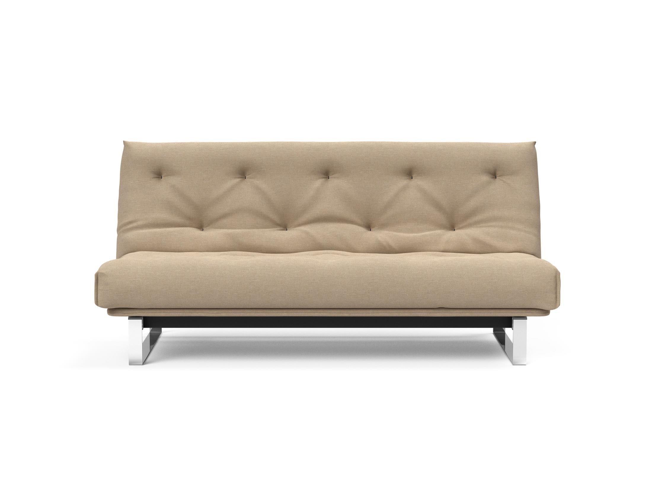 Entdecken Sie das Minimum Bettsofa 140 Nordic von Innovation Living: stilvolles Design, komfortable Soft Spring Matratze, perfekt für kompakte Wohnräume.