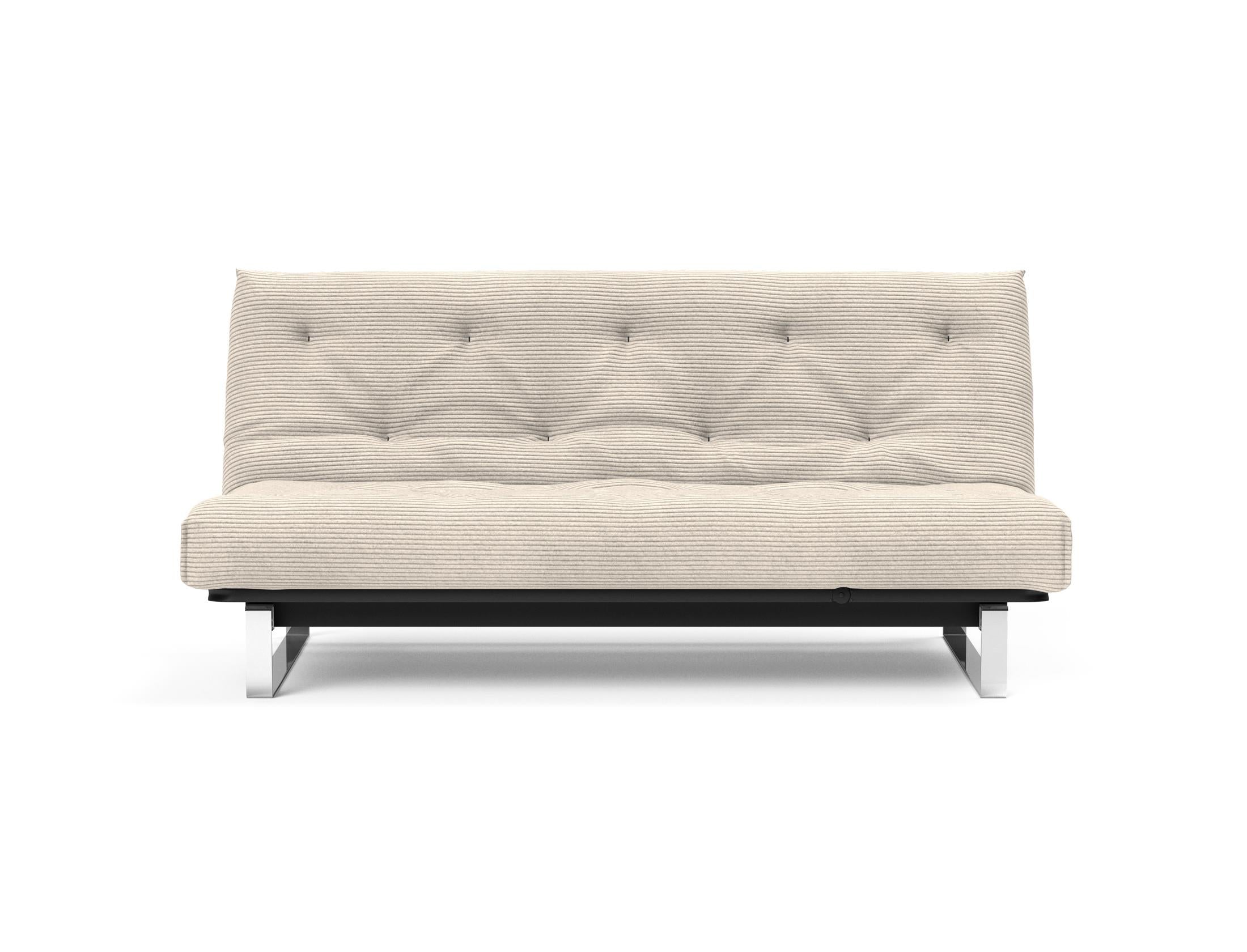 Entdecken Sie das Minimum Bettsofa 140 Nordic von Innovation Living: stilvolles Design, komfortable Soft Spring Matratze, perfekt für kompakte Wohnräume.
