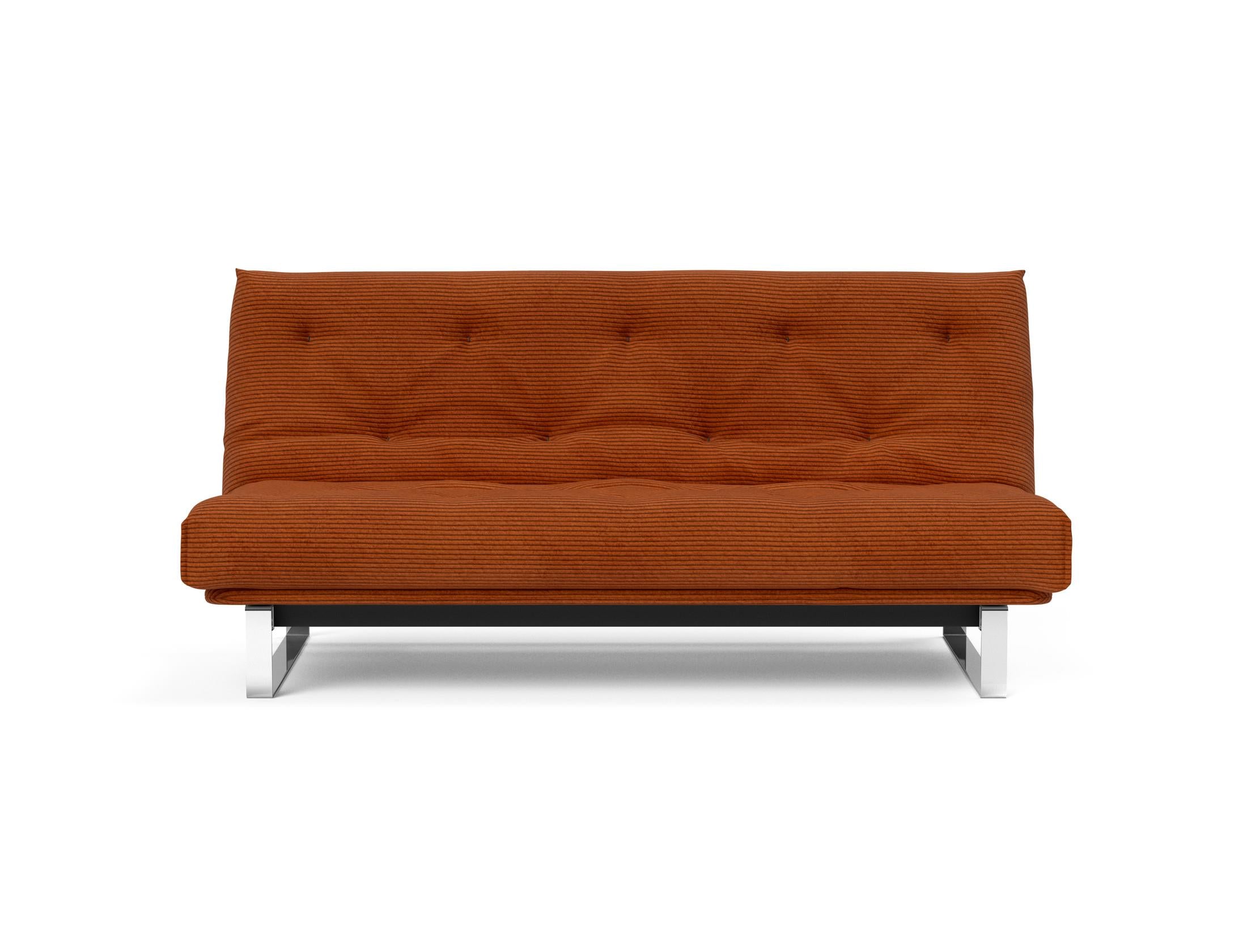 Entdecken Sie das Minimum Bettsofa 140 Nordic von Innovation Living: stilvolles Design, komfortable Soft Spring Matratze, perfekt für kompakte Wohnräume.